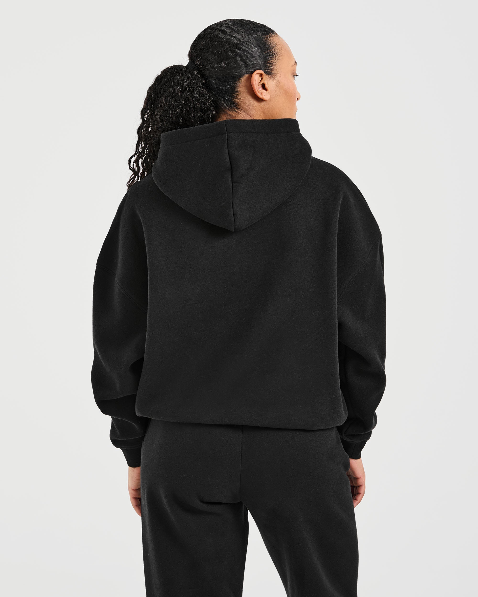 Classic Plush Oversized Hoodie - Zwart