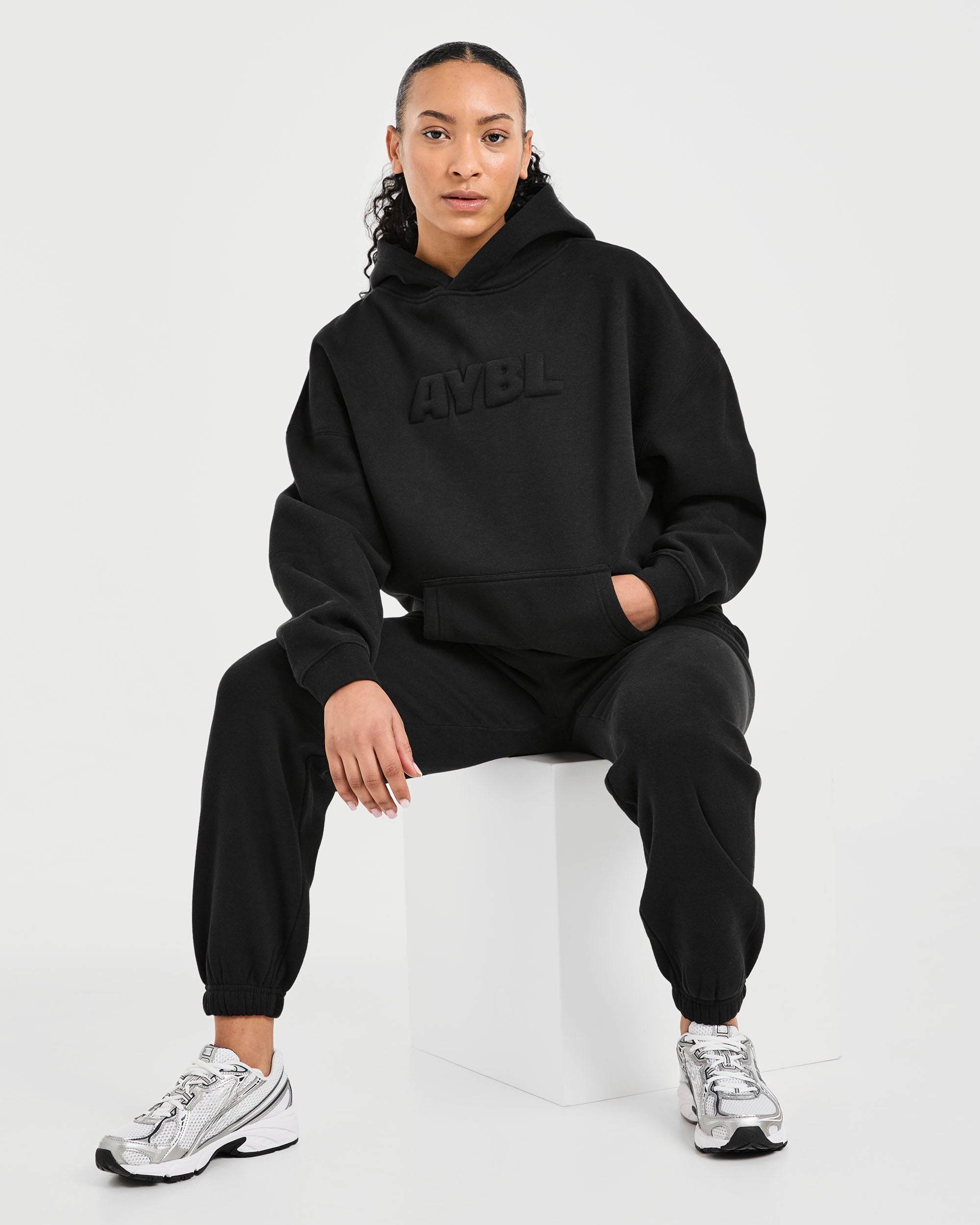 Classic Plush Oversized Hoodie - Zwart