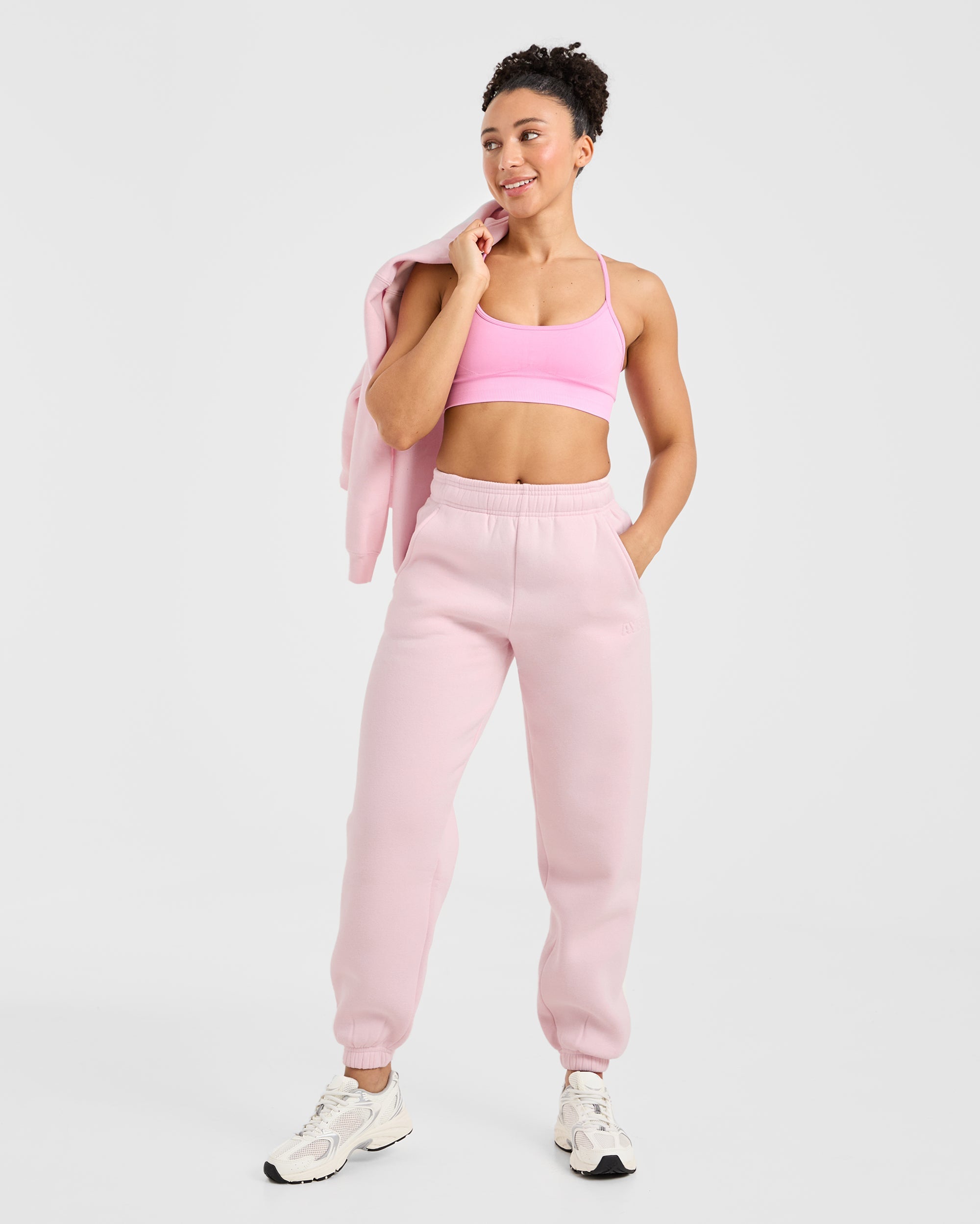 Classic Plush Oversized Joggers - Pastel Roze