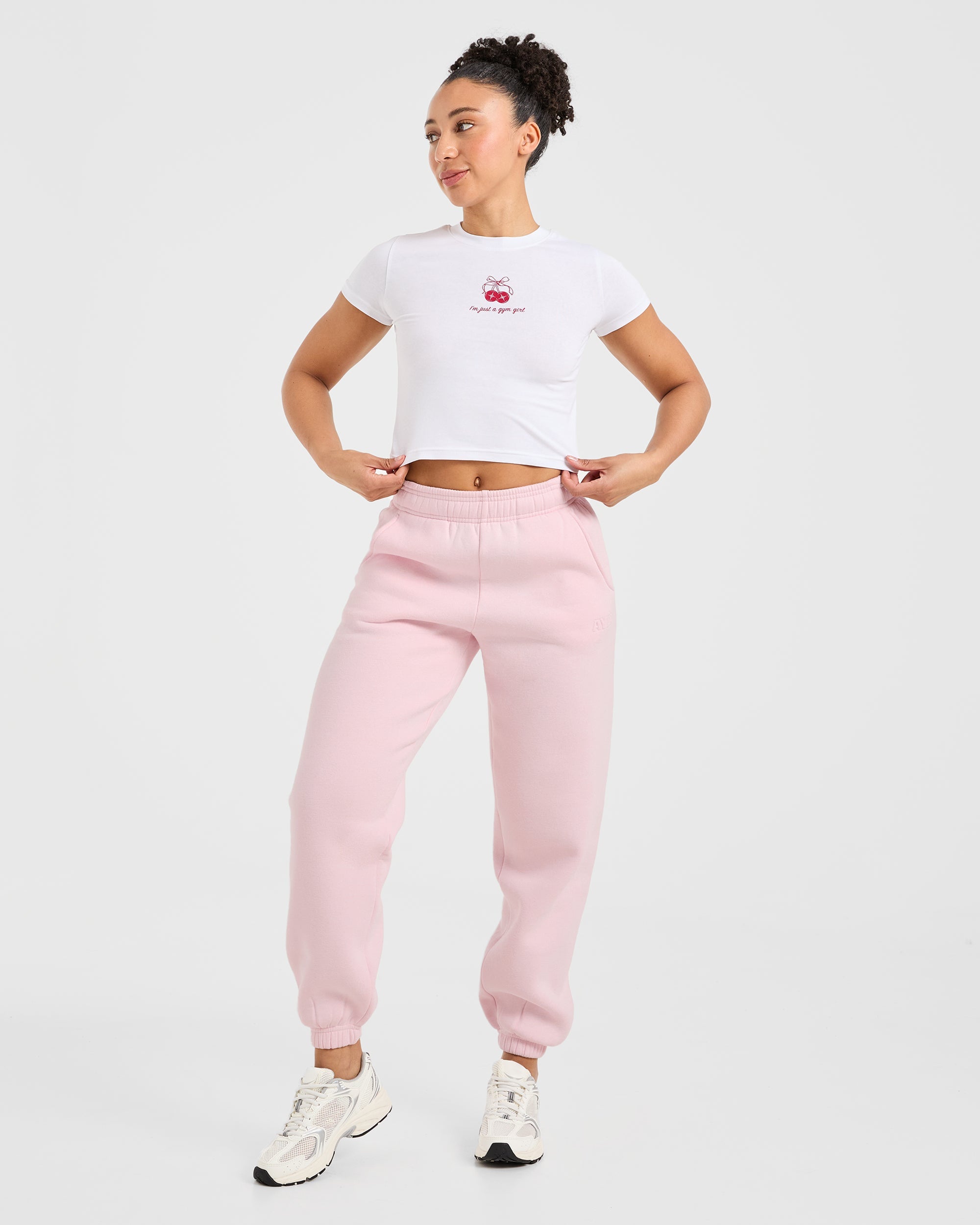 Classic Plush Oversized Joggers - Pastel Roze