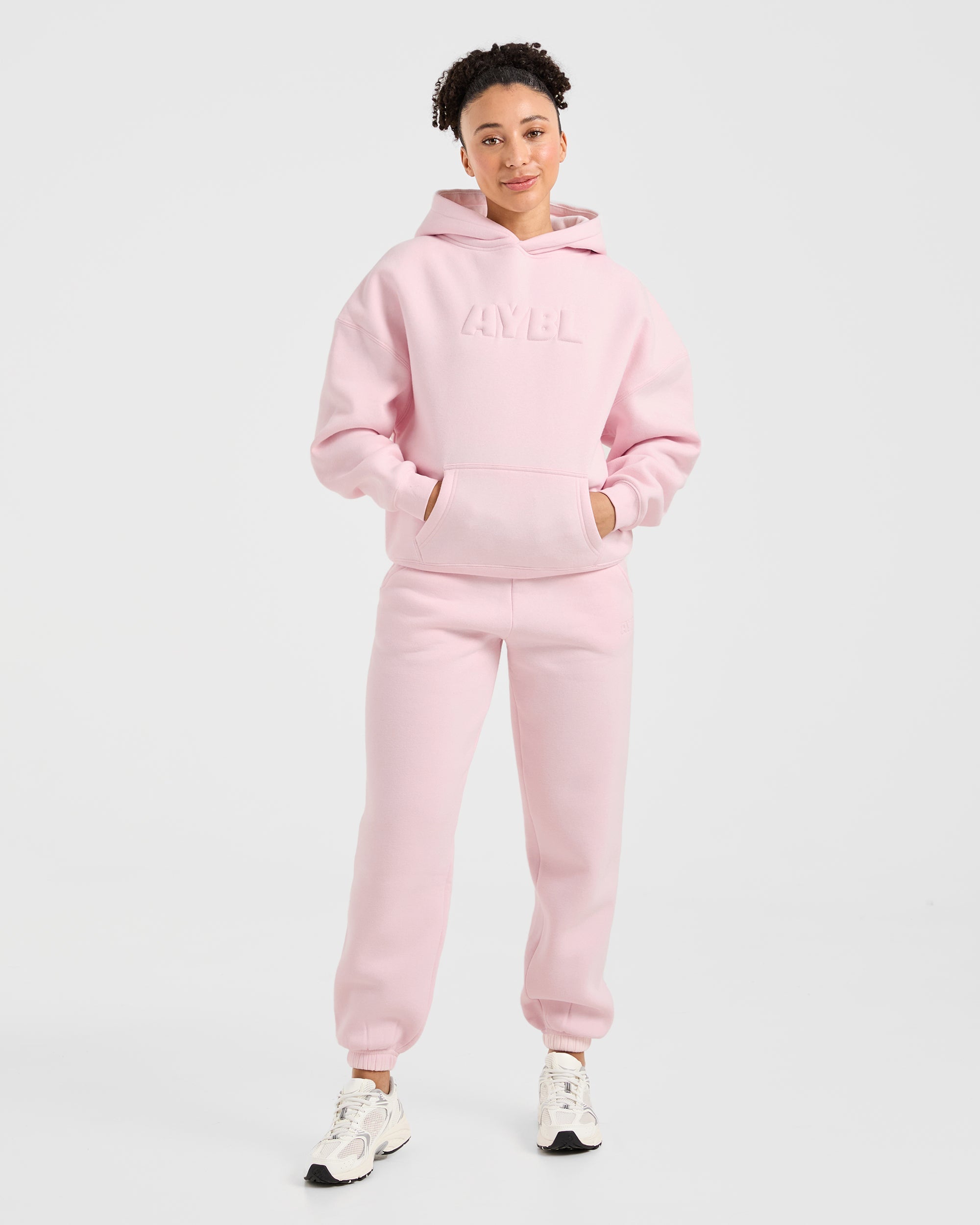 Classic Plush Oversized Joggers - Pastel Roze