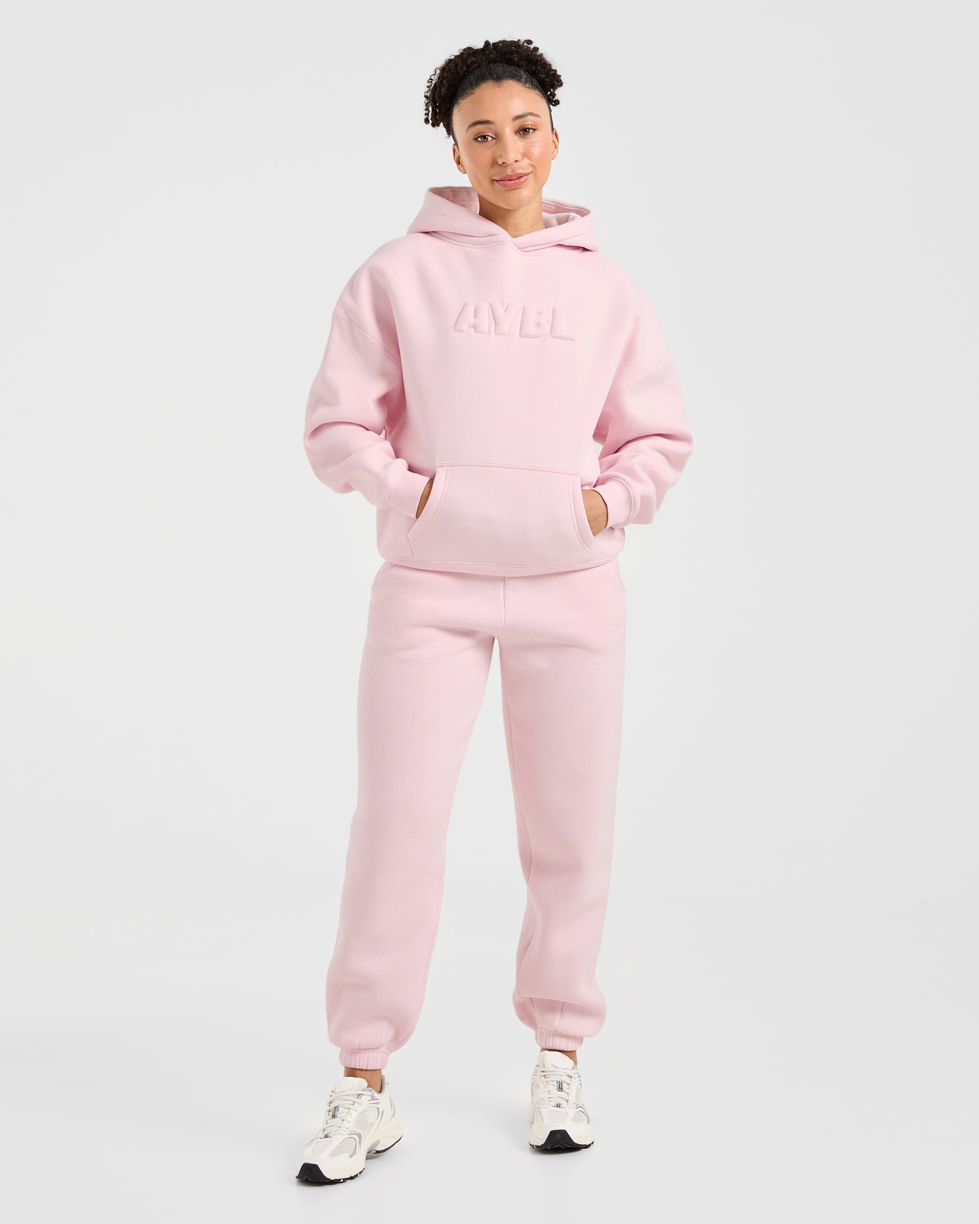 Classic Plush Oversized Hoodie - Pastel Roze