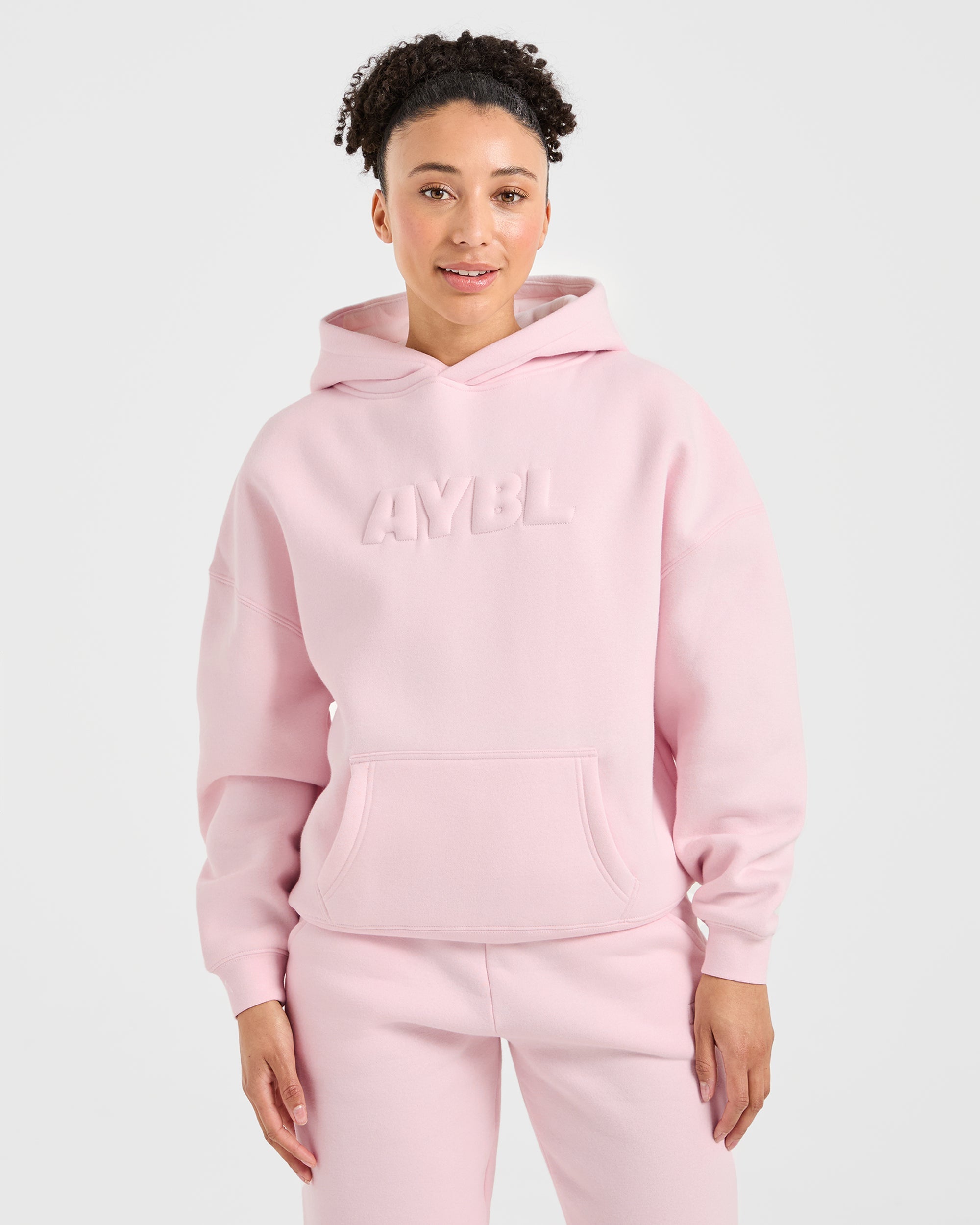 Classic Plush Oversized Hoodie - Pastel Roze