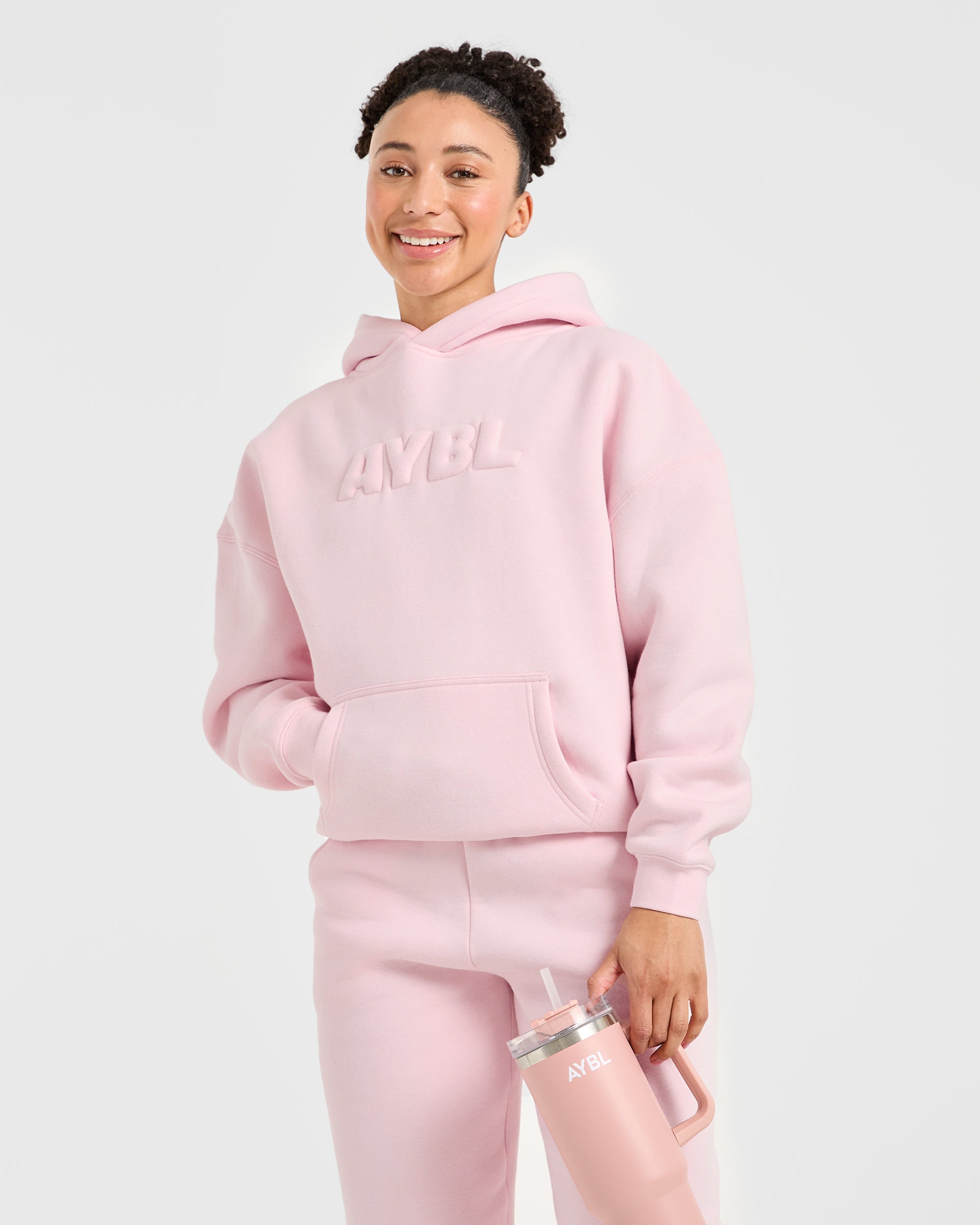 Classic Plush Oversized Hoodie - Pastel Roze