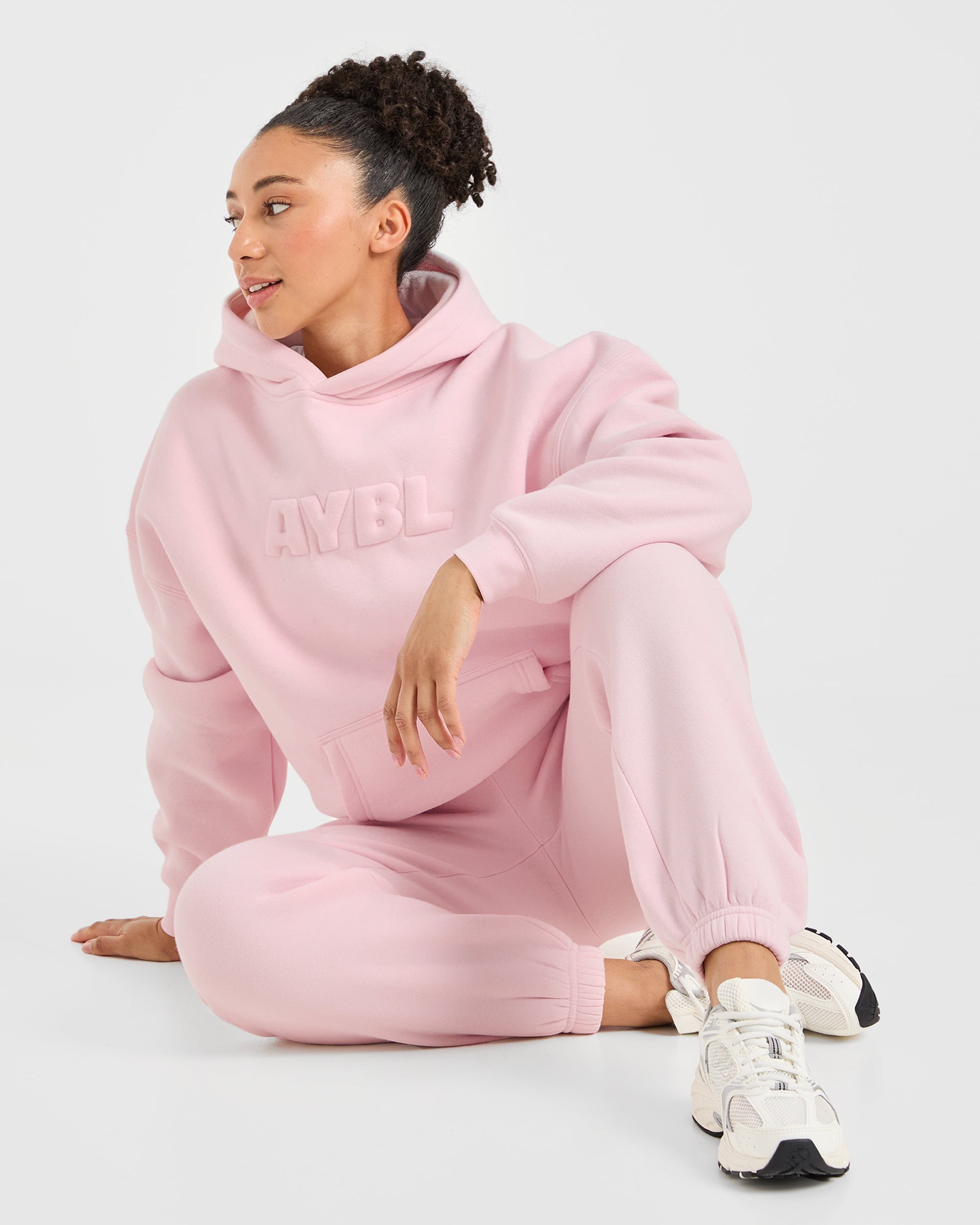 Classic Plush Oversized Hoodie - Pastel Roze