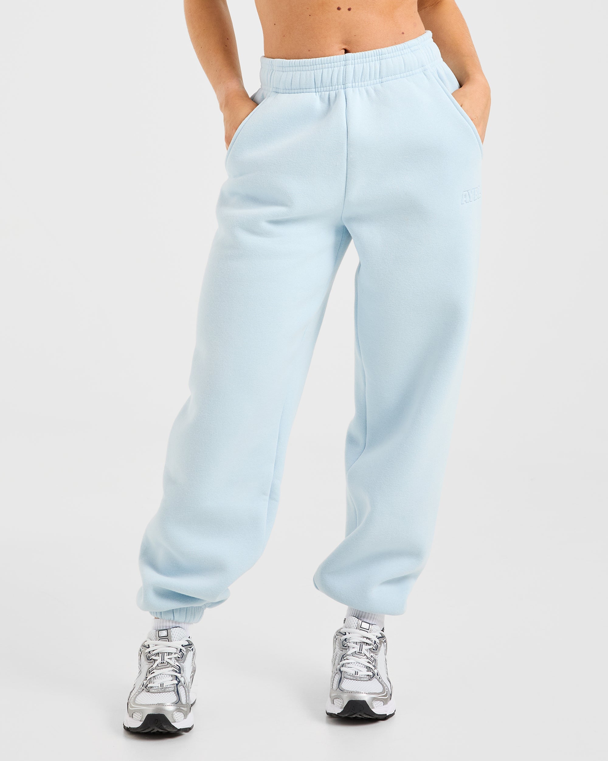 Classic Plush Oversized Joggers - Pastel Blauw