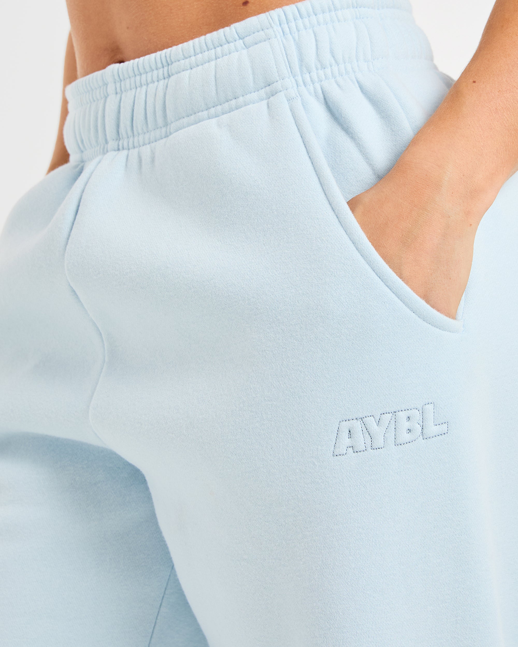 Classic Plush Oversized Joggers - Pastel Blauw