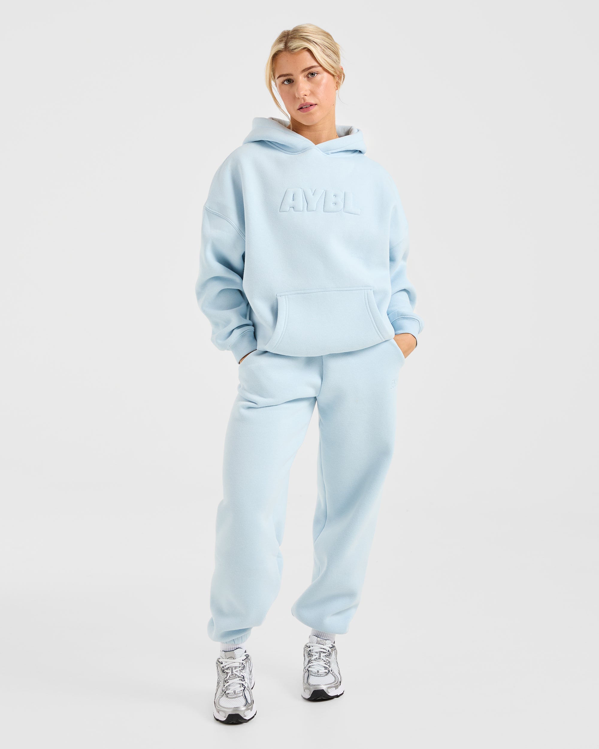 Classic Plush Oversized Hoodie - Pastel Blauw