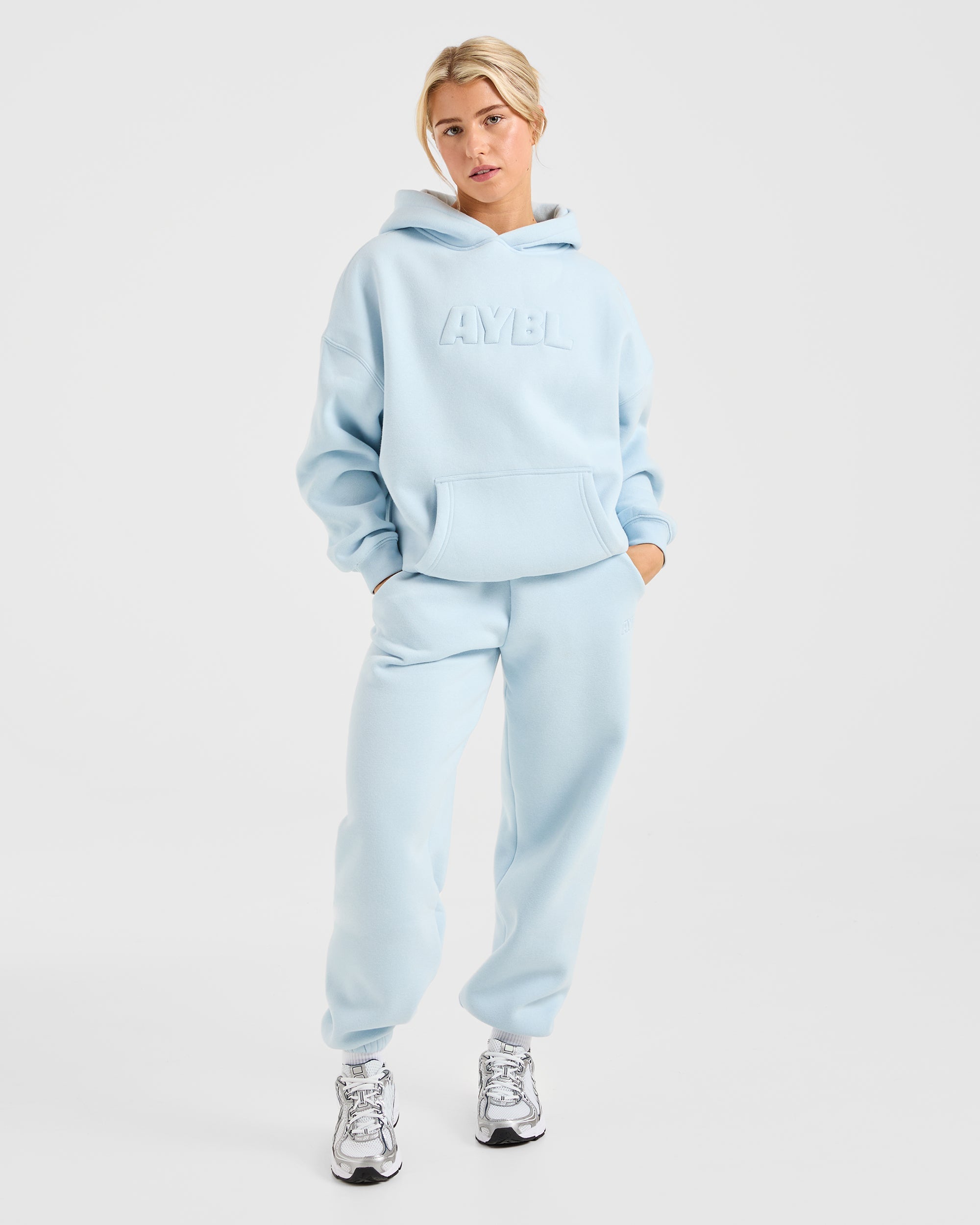 Classic Plush Oversized Joggers - Pastel Blauw