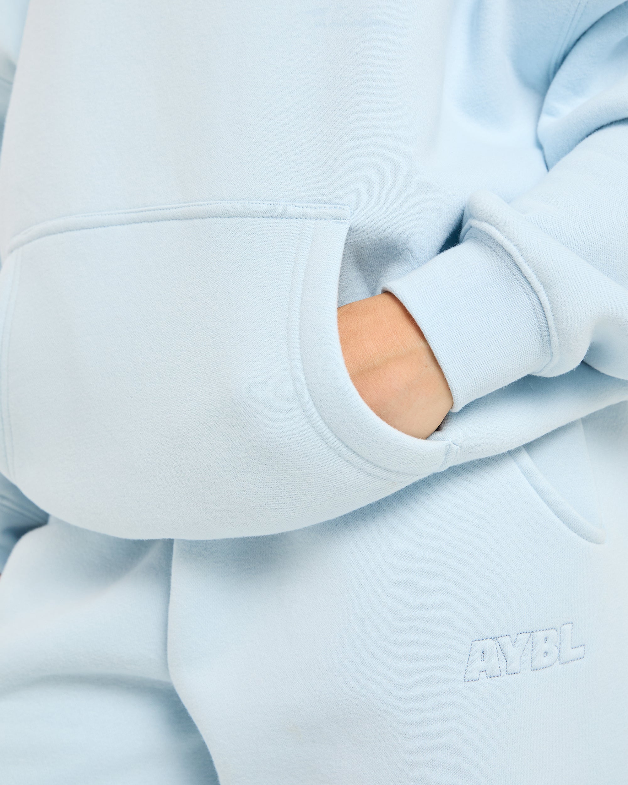 Classic Plush Oversized Hoodie - Pastel Blauw