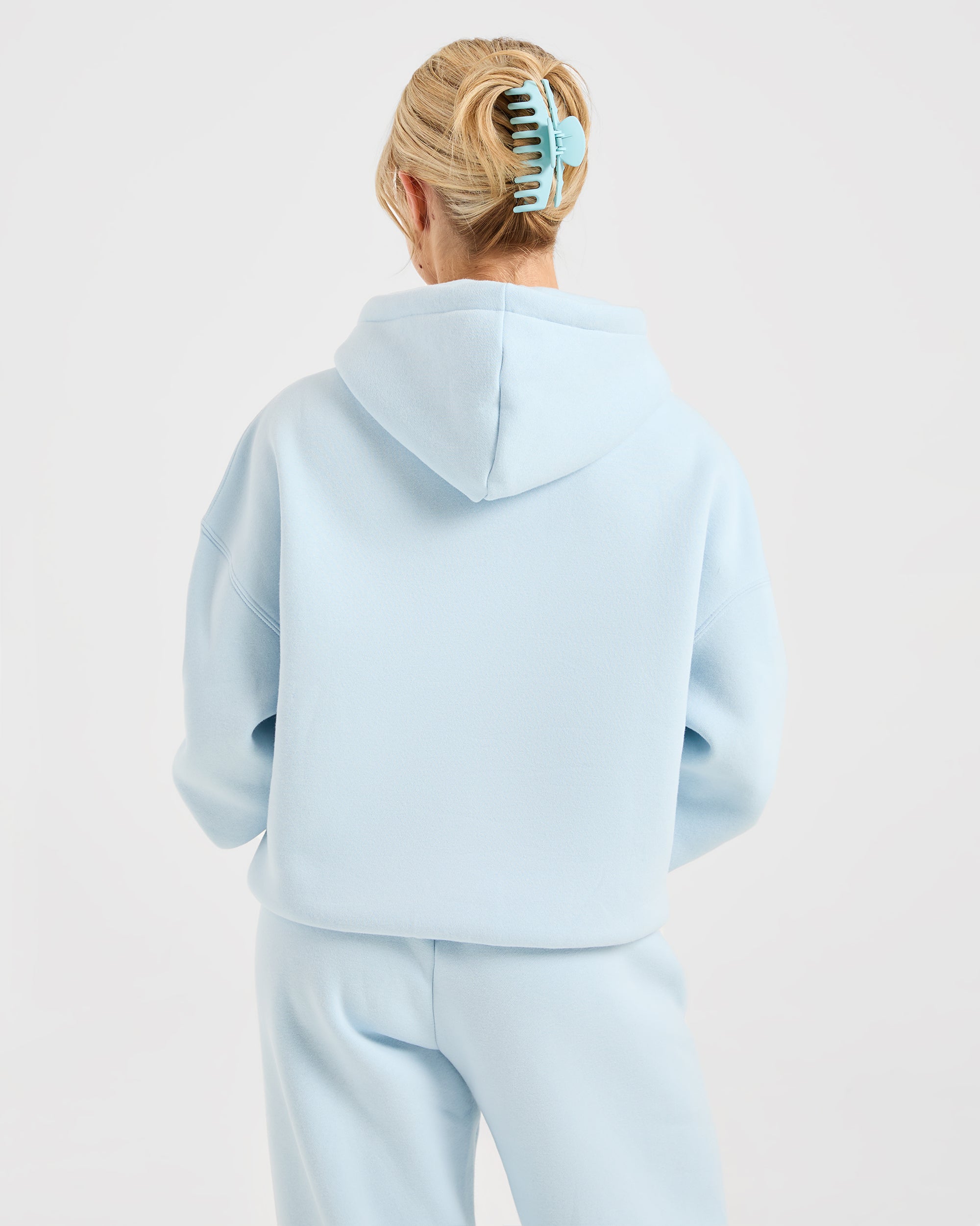 Classic Plush Oversized Hoodie - Pastel Blauw