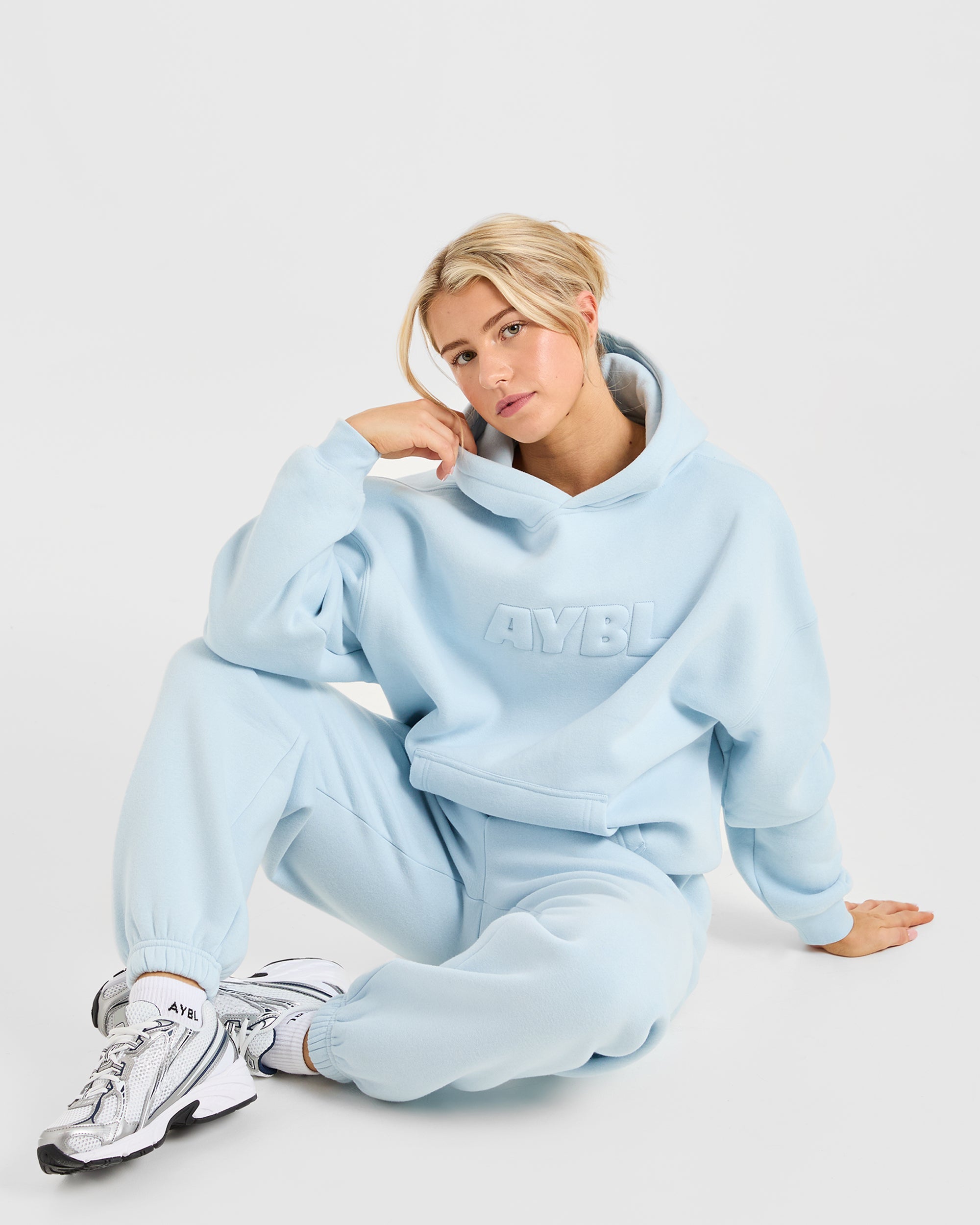 Classic Plush Oversized Hoodie - Pastel Blauw