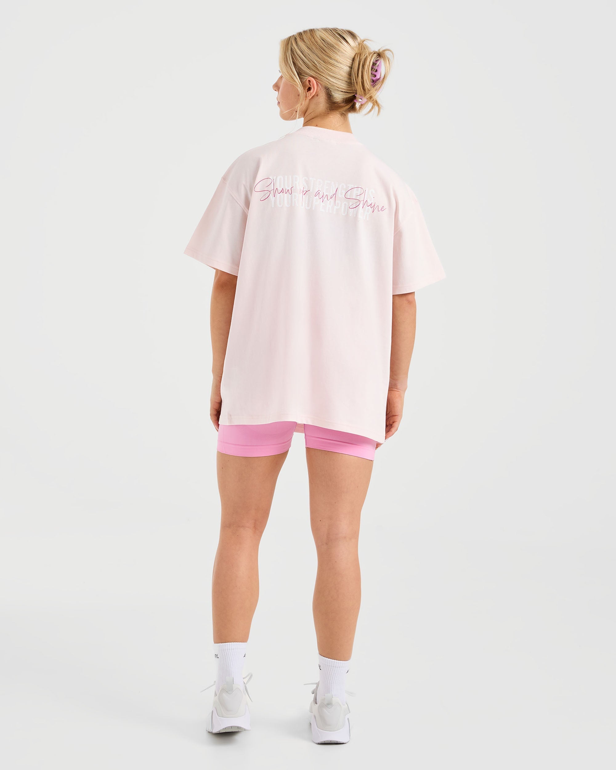 Show Up Oversized T Shirt - Roze