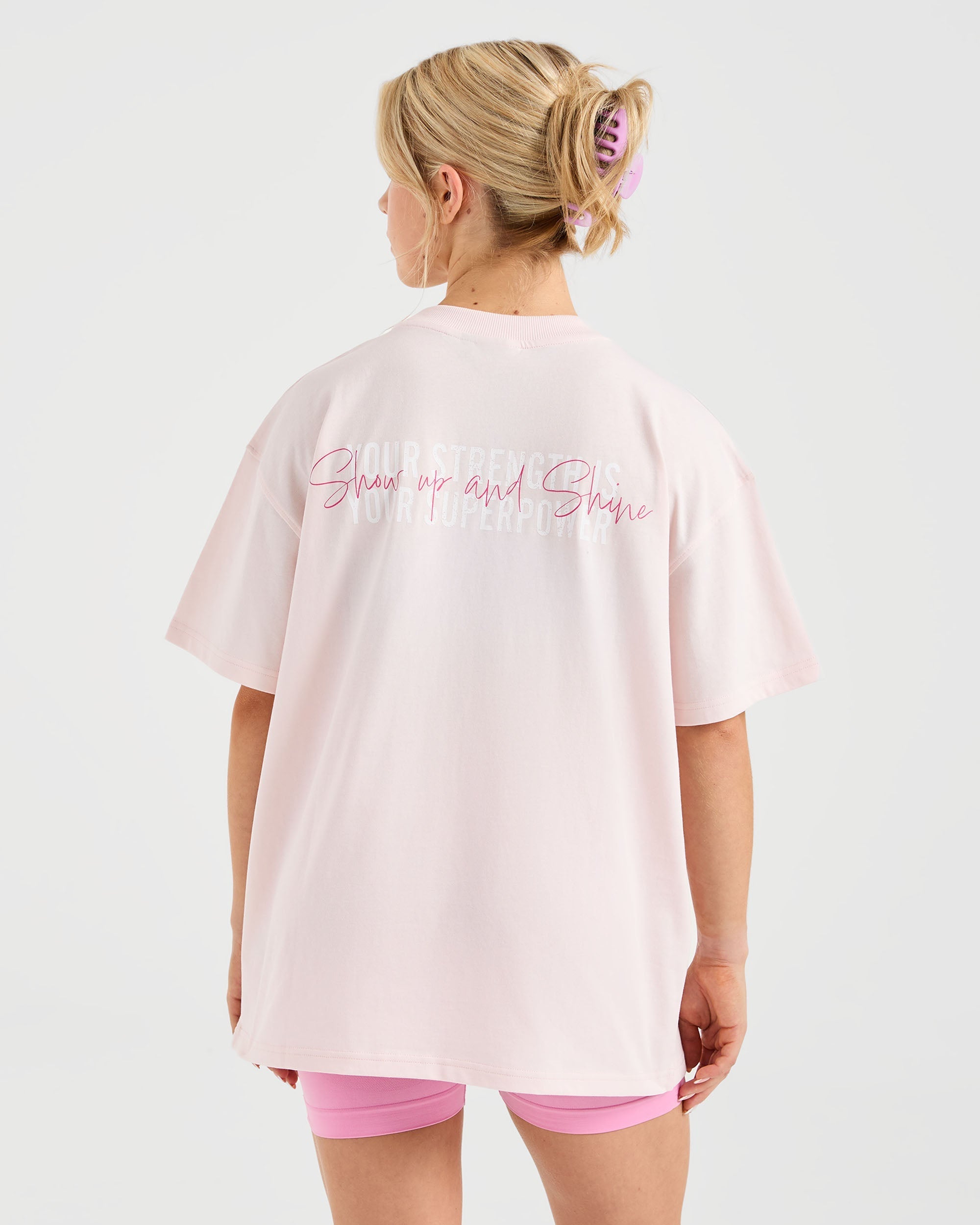 Show Up Oversized T Shirt - Roze