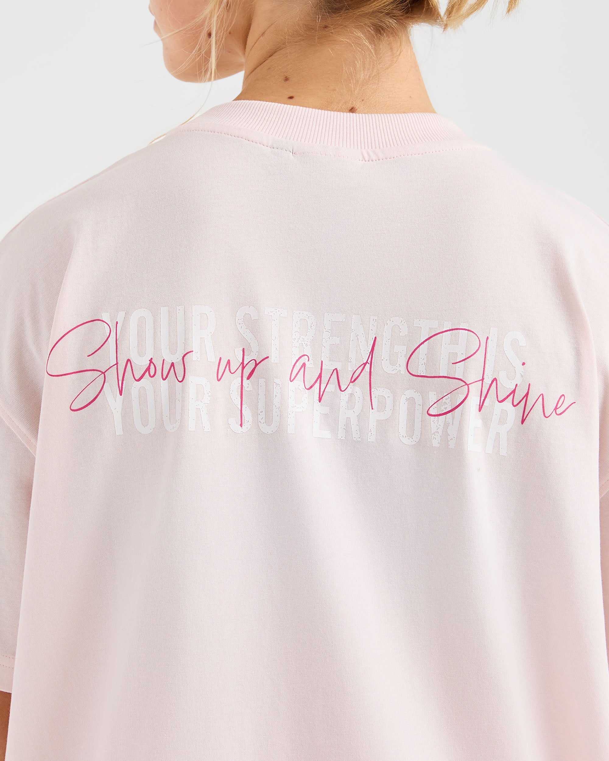 Show Up Oversized T Shirt - Roze