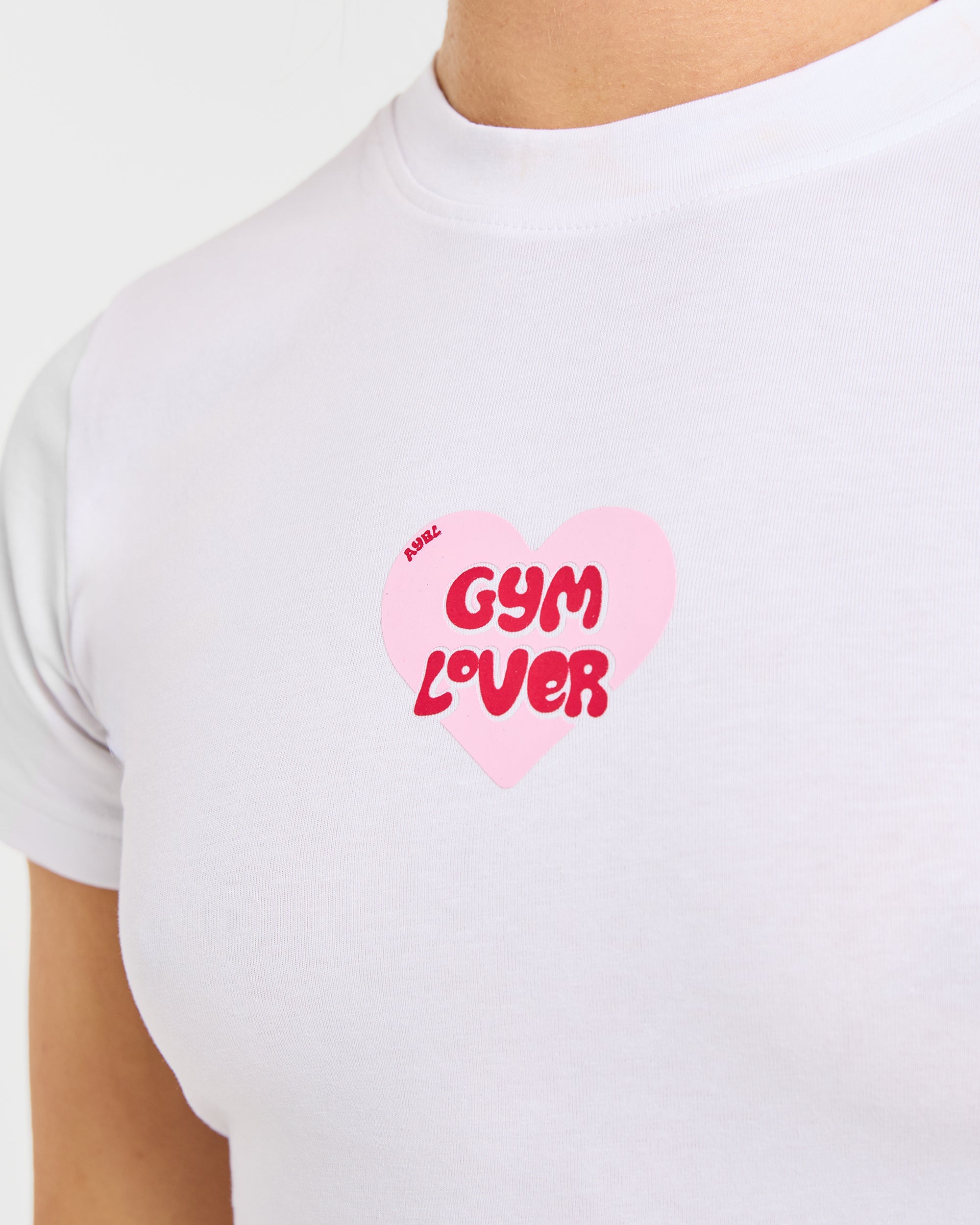 Gym Lover Baby Tee - Wit