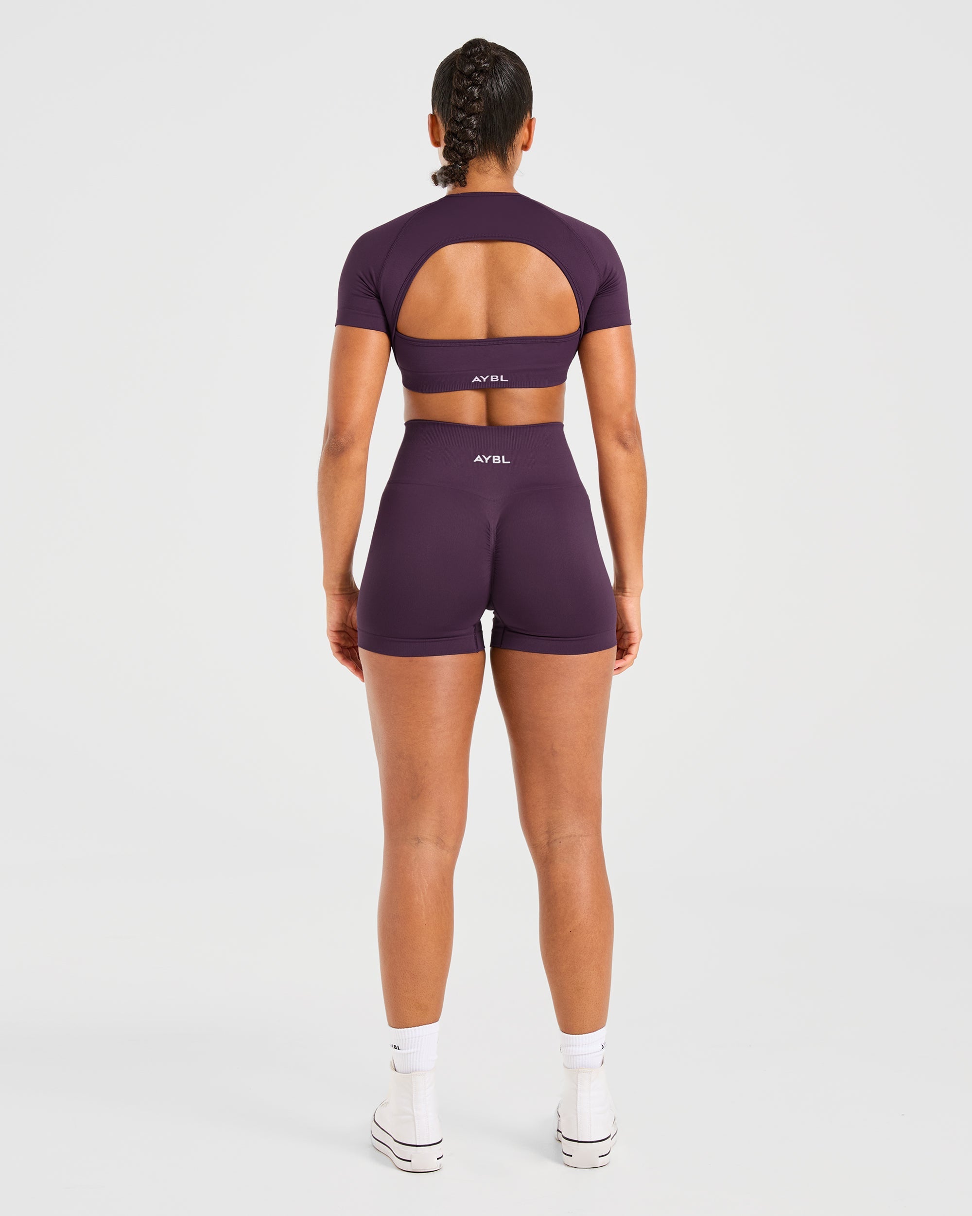 Power Seamless Crop Top - Grape Wine