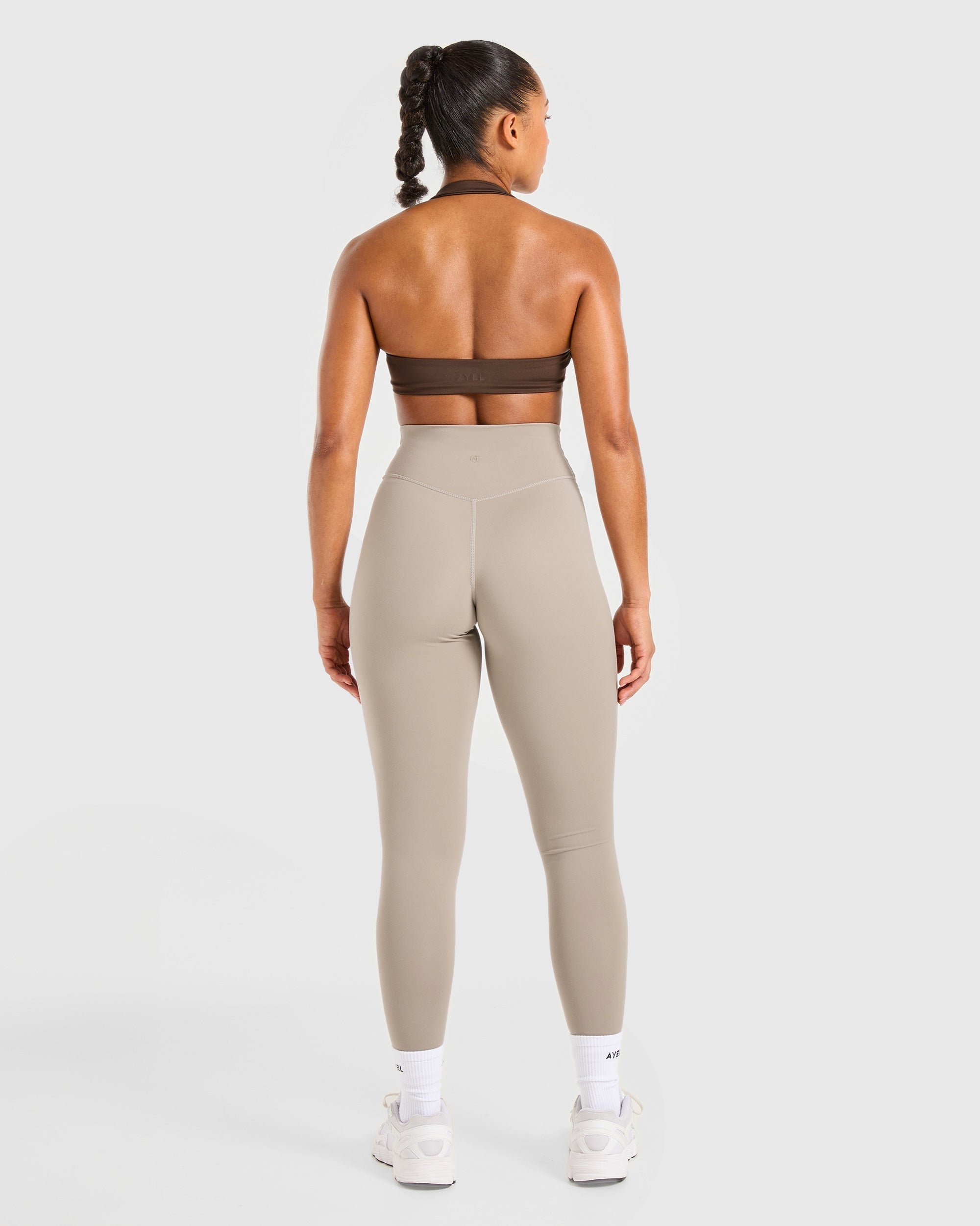 Essential Halterneck Sports Bra - Deep Cocoa Bruin