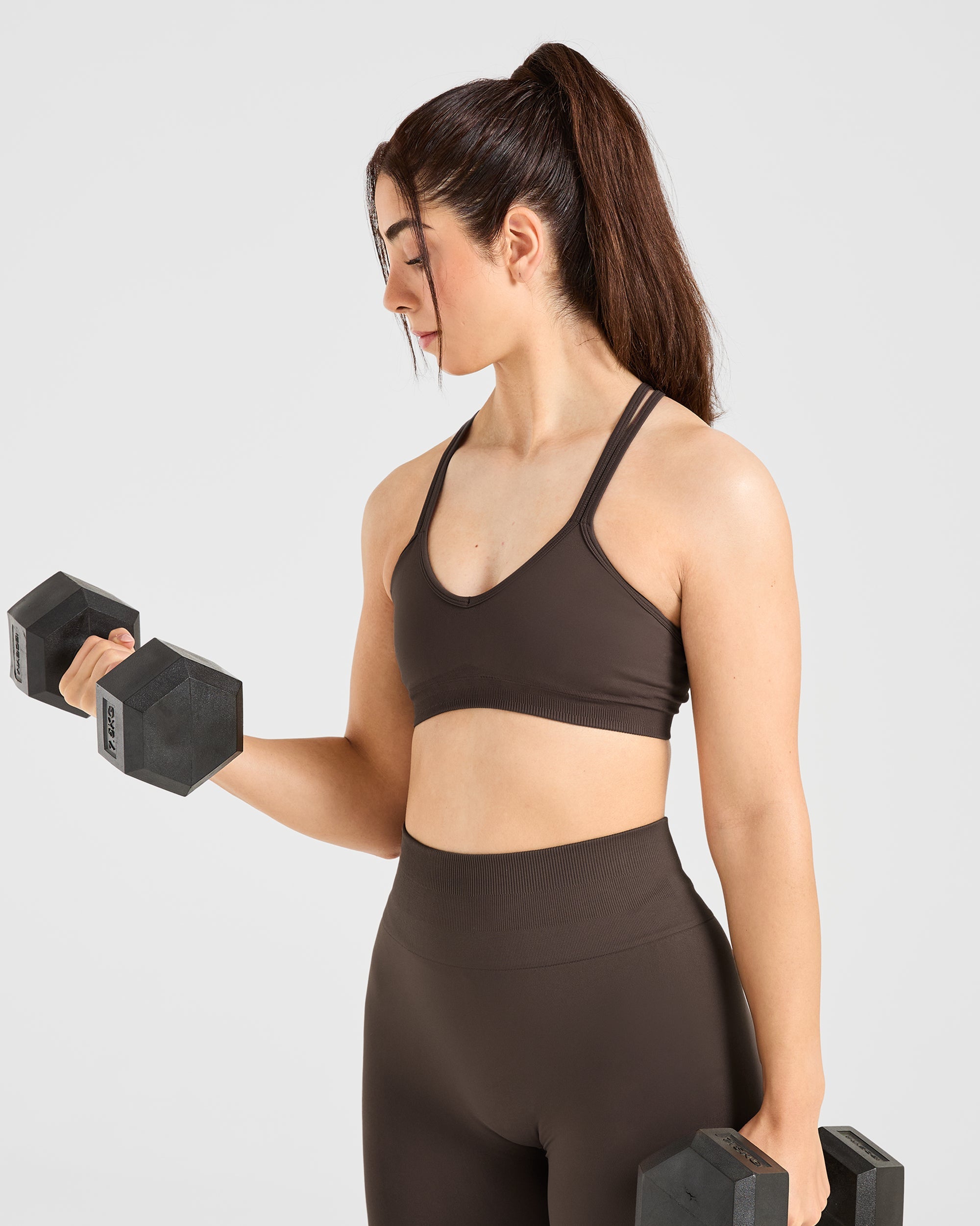 Power Seamless Sports Bra - Chestnut Bruin