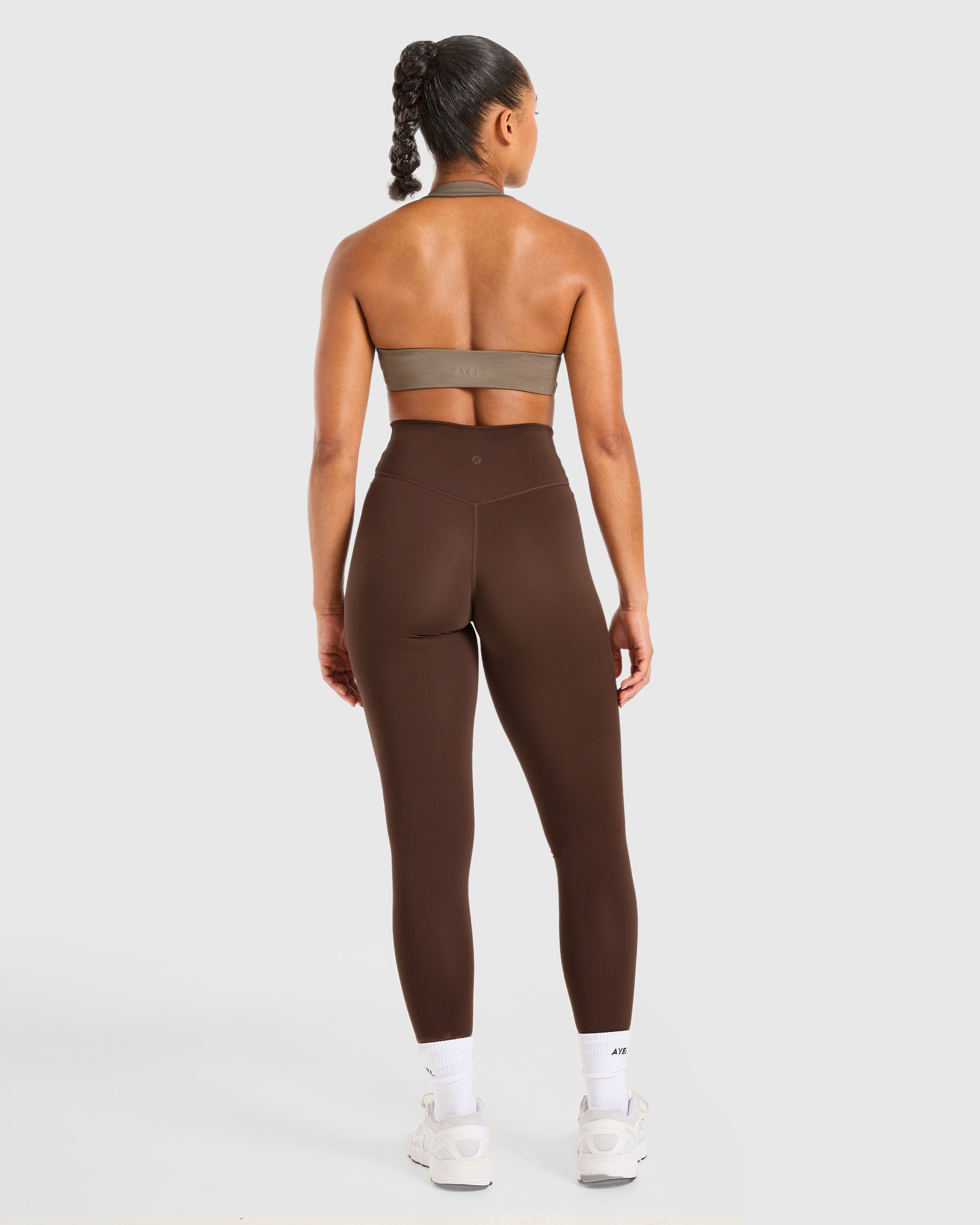 Essential Halterneck Sports Bra - Mocha Bruin