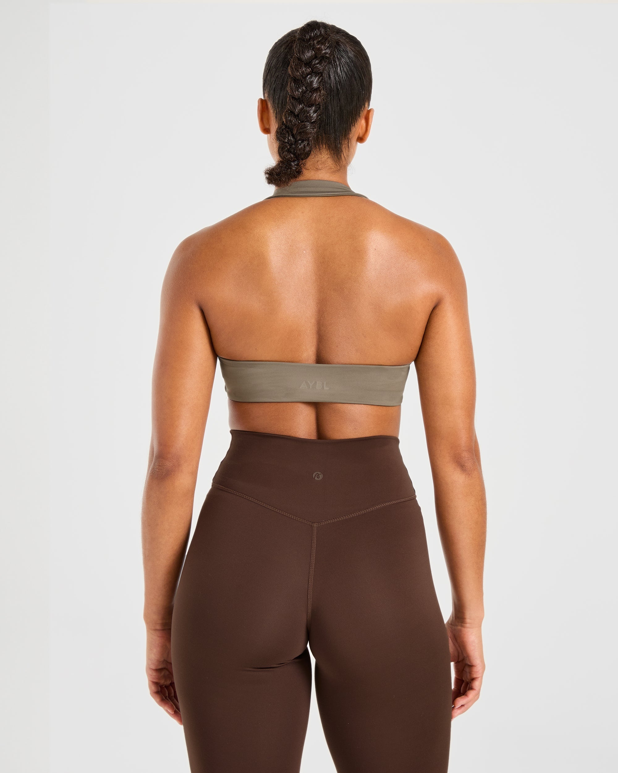 Essential Halterneck Sports Bra - Mocha Bruin