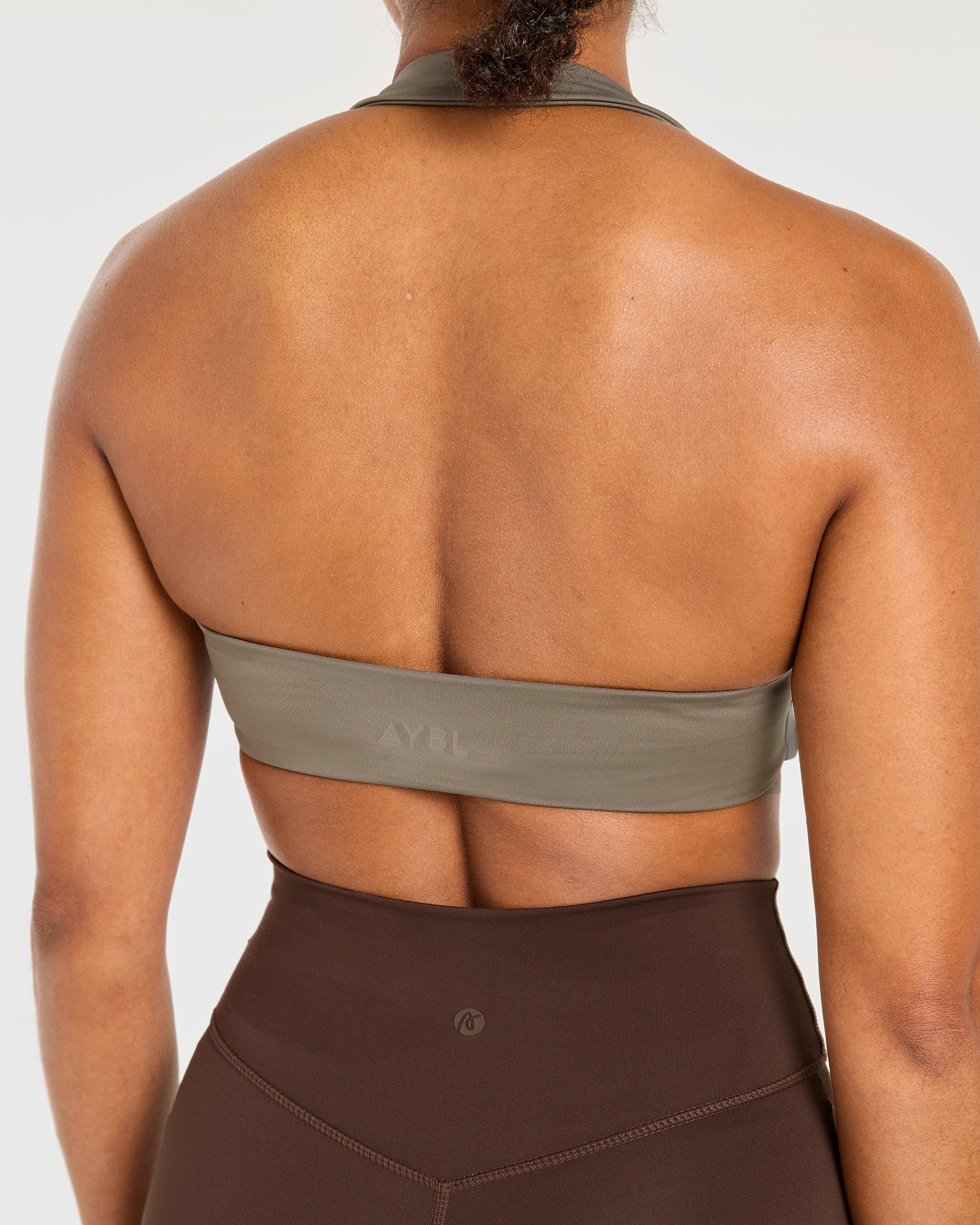 Essential Halterneck Sports Bra - Mocha Bruin