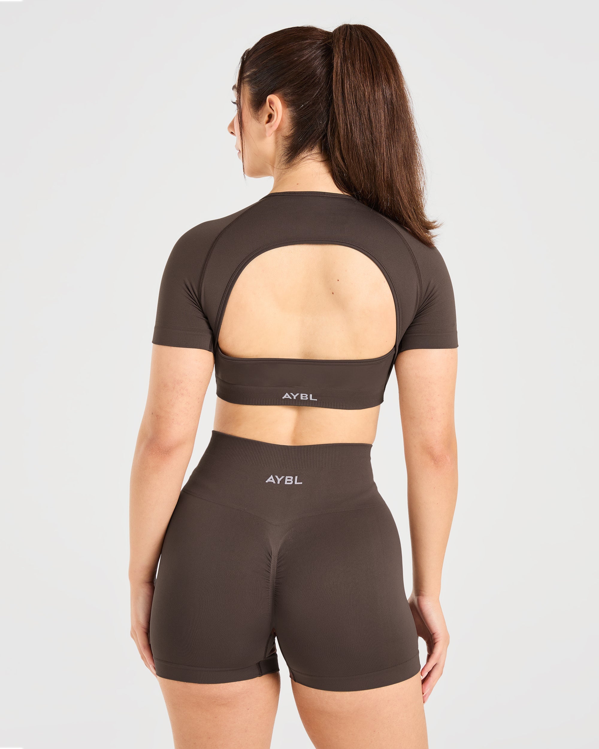 Power Seamless Crop Top - Chestnut Bruin