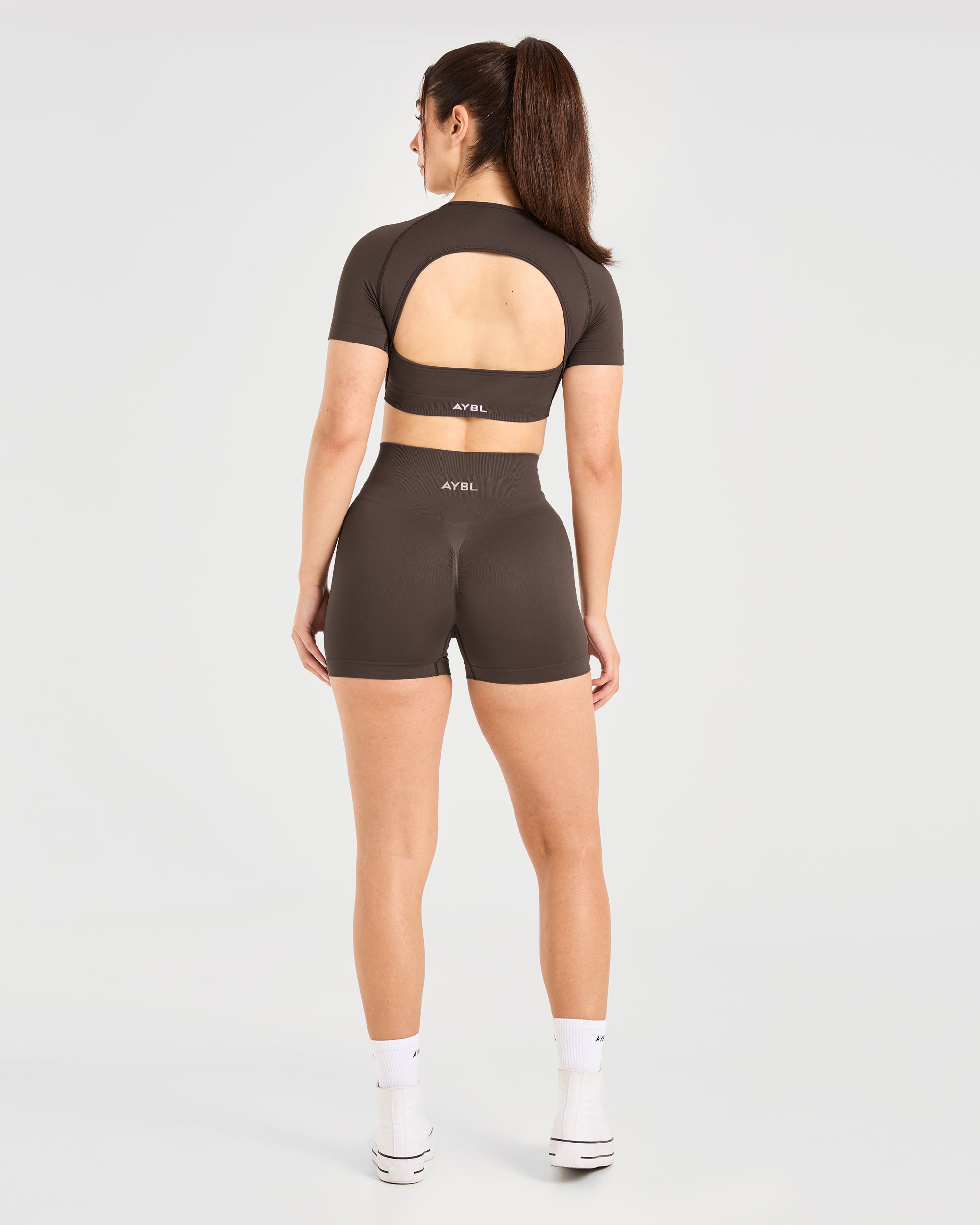 Power Seamless Crop Top - Chestnut Bruin