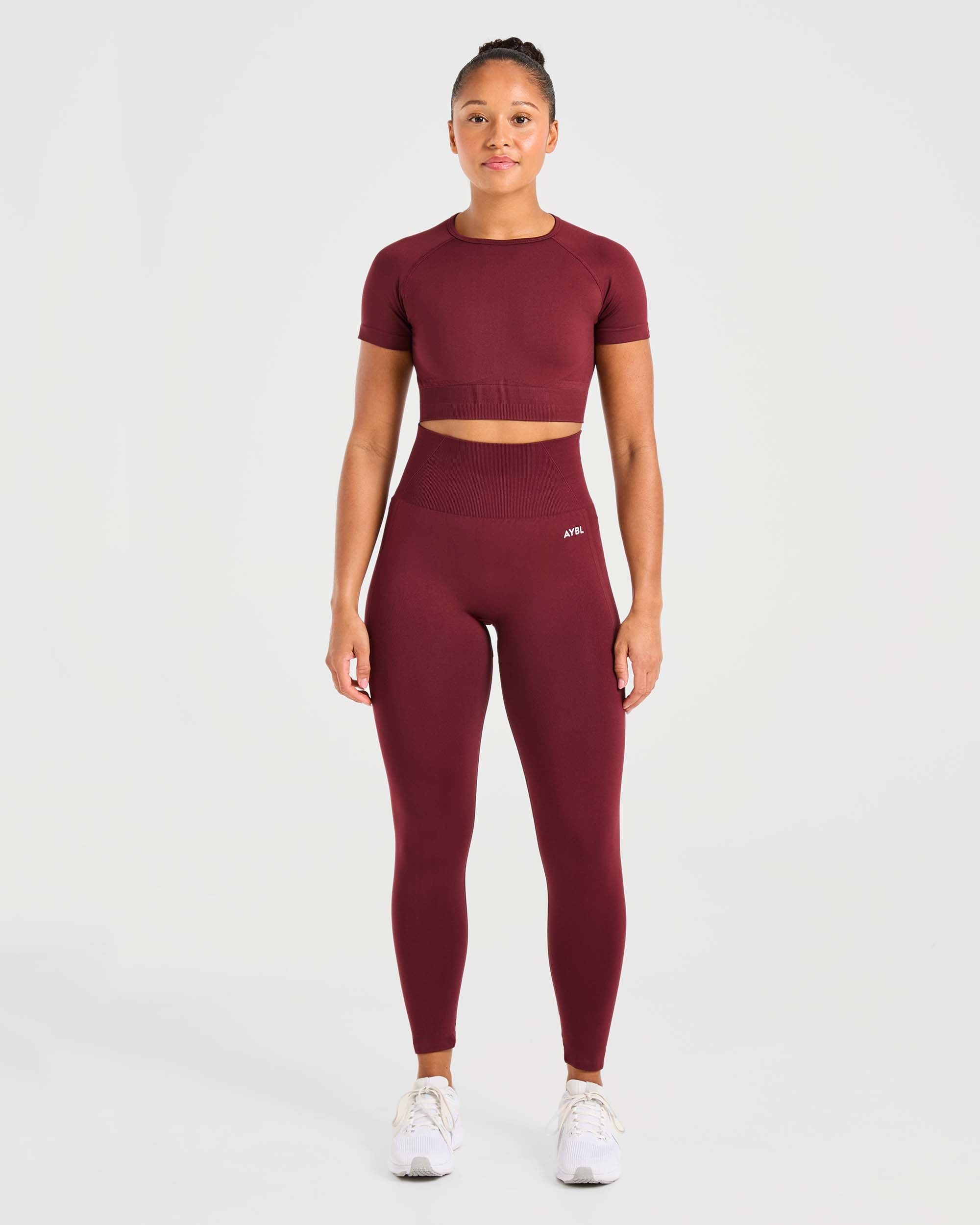 Empower Seamless Crop Top - Rood Wine