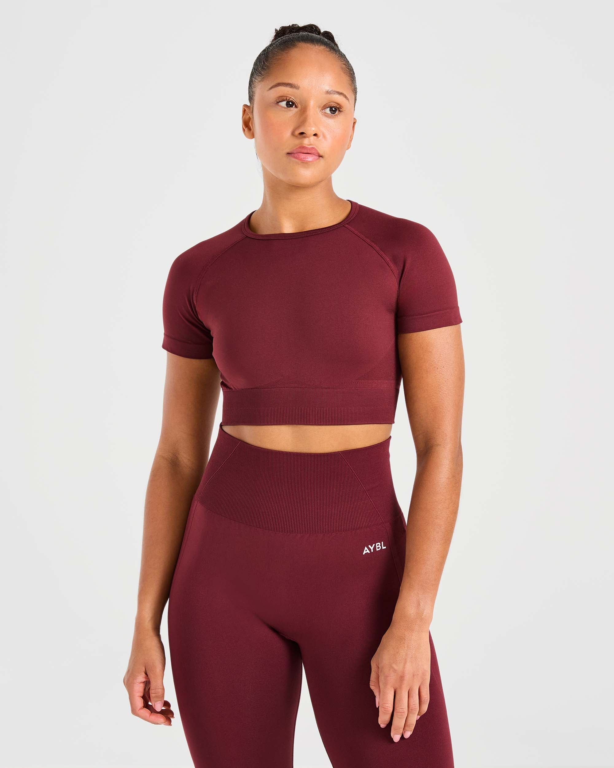 Empower Seamless Crop Top - Rood Wine