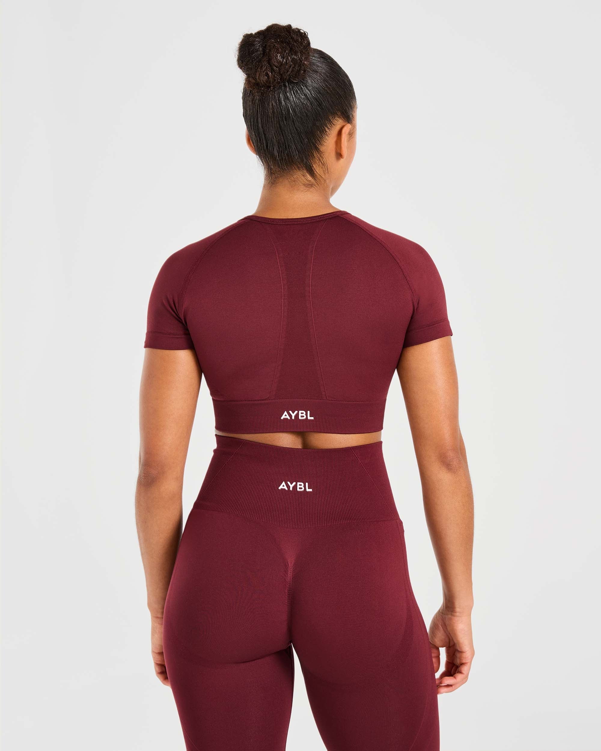 Empower Seamless Crop Top - Rood Wine