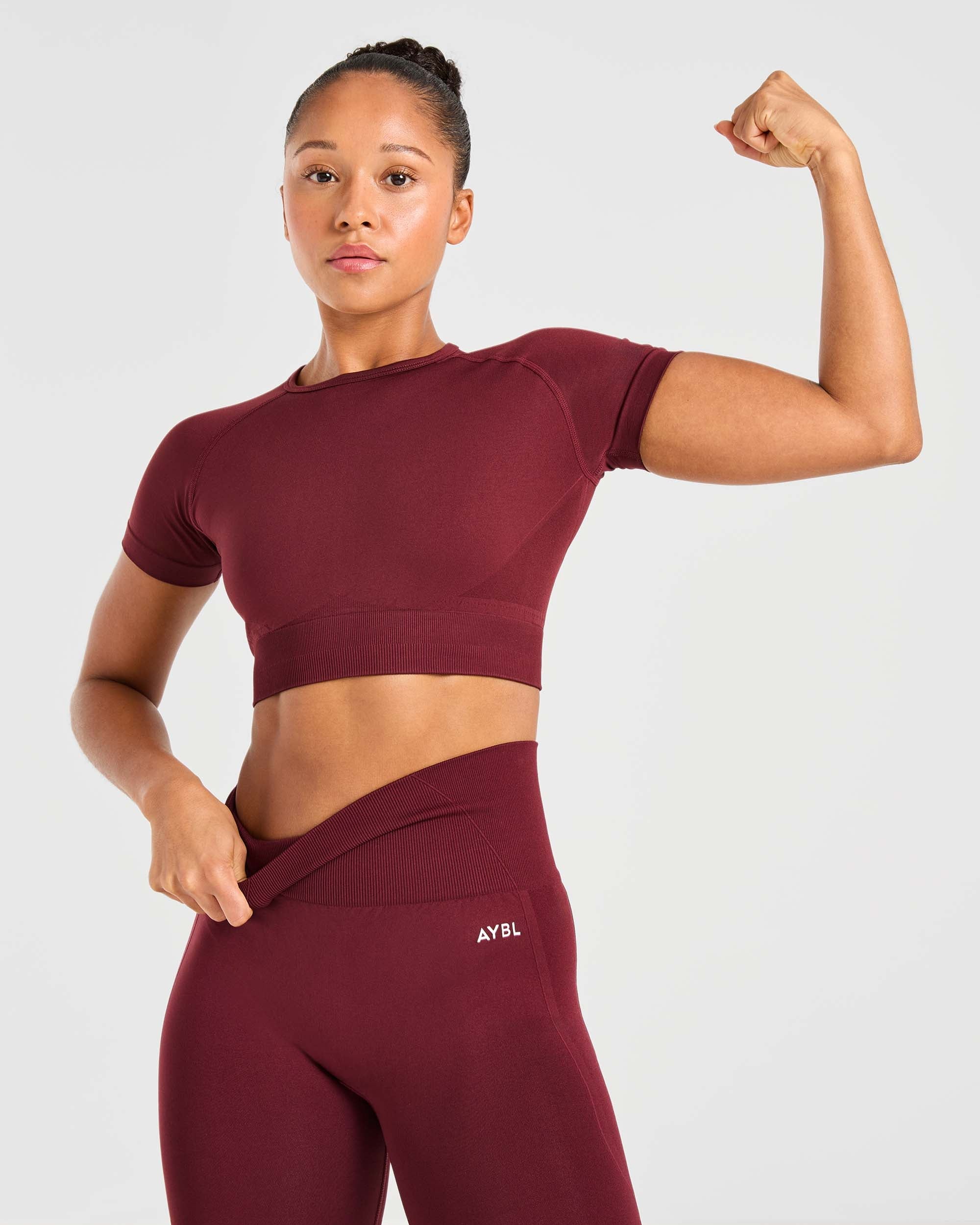 Empower Seamless Crop Top - Rood Wine