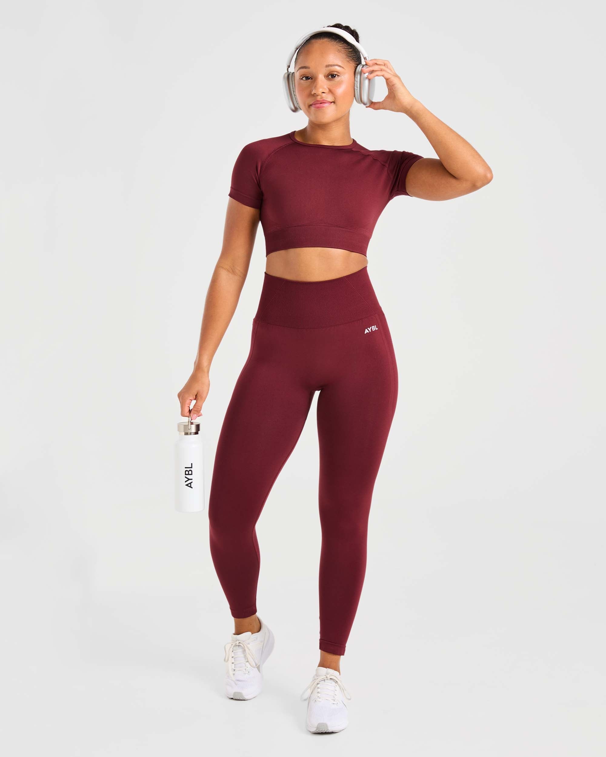 Empower Seamless Crop Top - Rood Wine