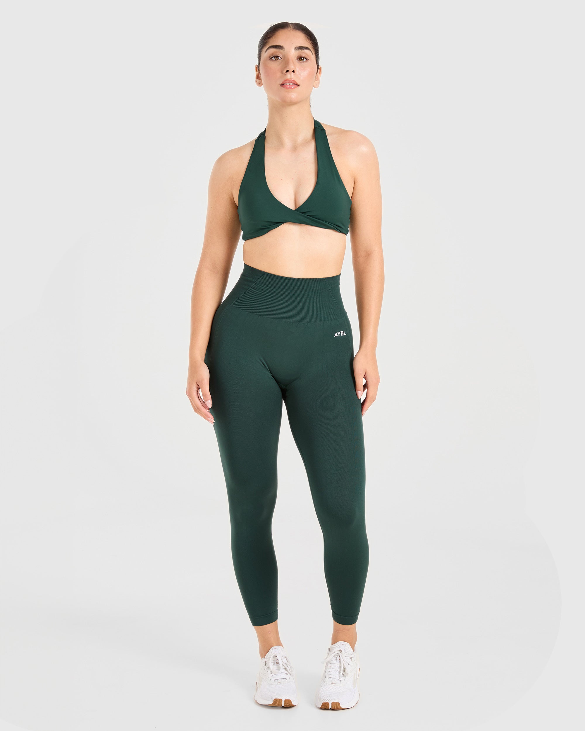 Essential Halterneck Sports Bra - Deep Groen