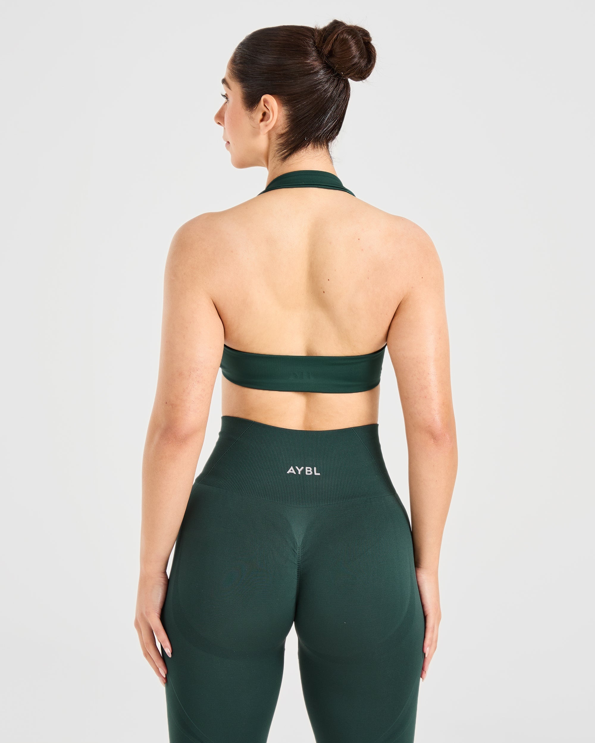 Essential Halterneck Sports Bra - Deep Groen