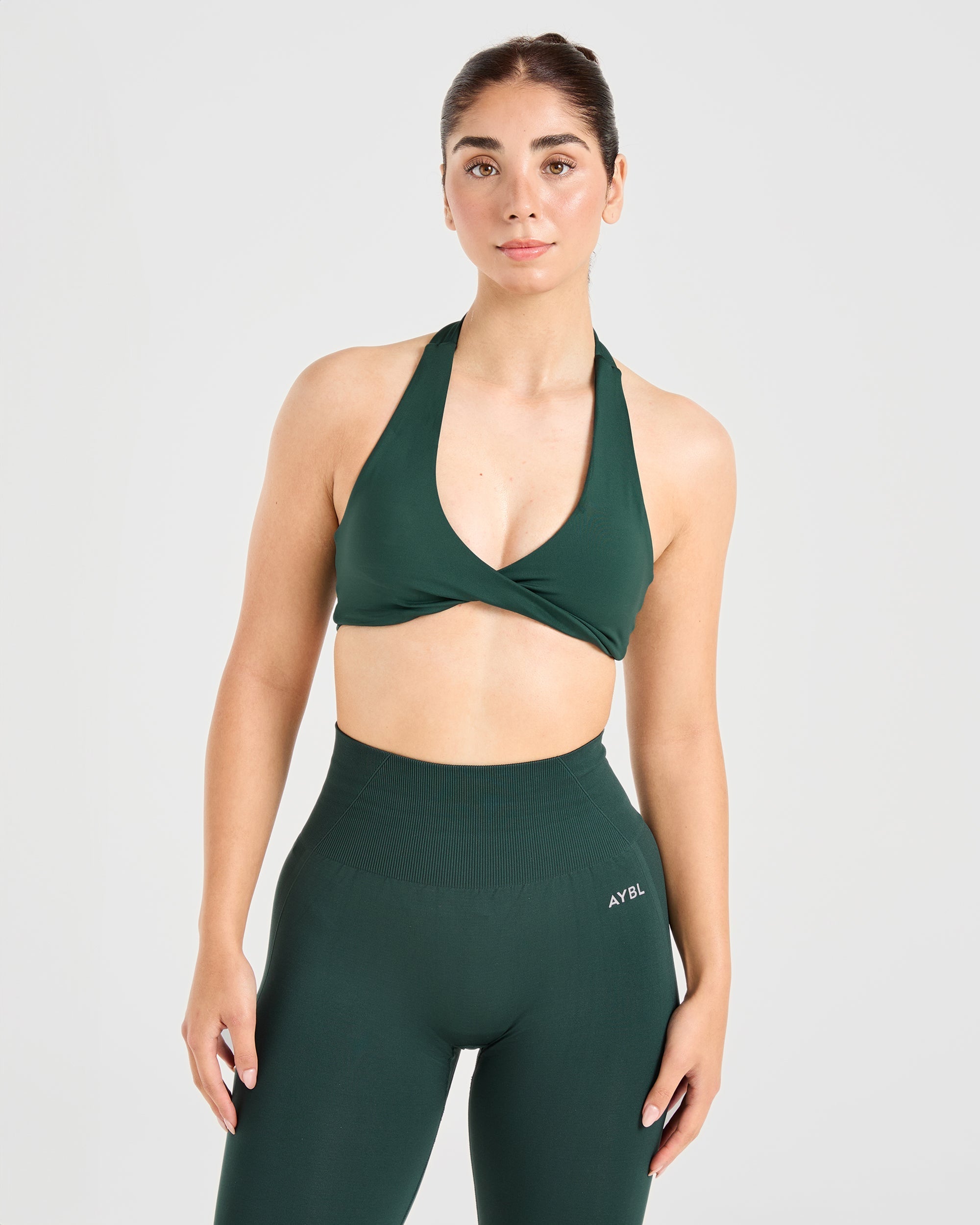 Essential Halterneck Sports Bra - Deep Groen