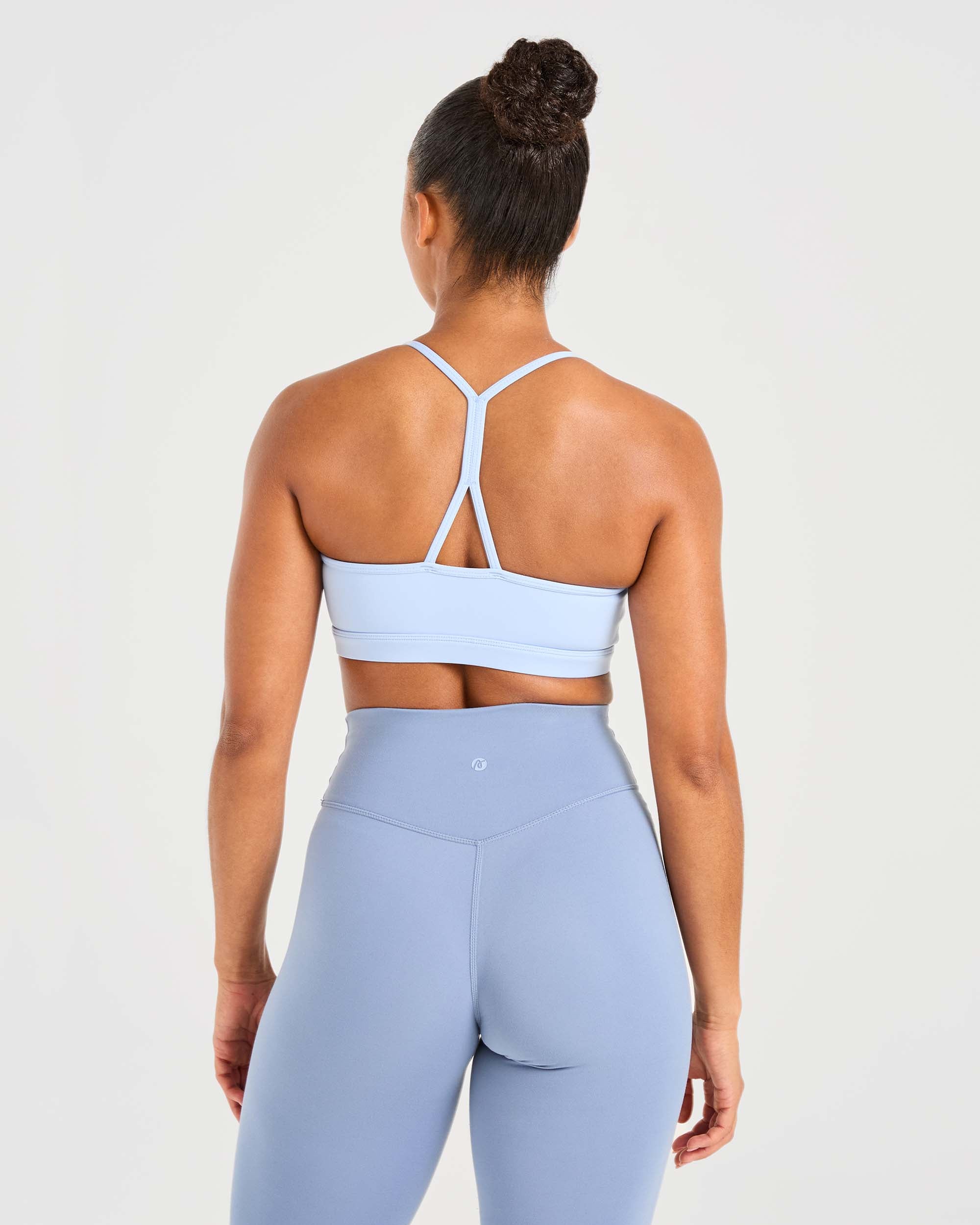 Essential Ruched Sports Bra - Powder Blauw