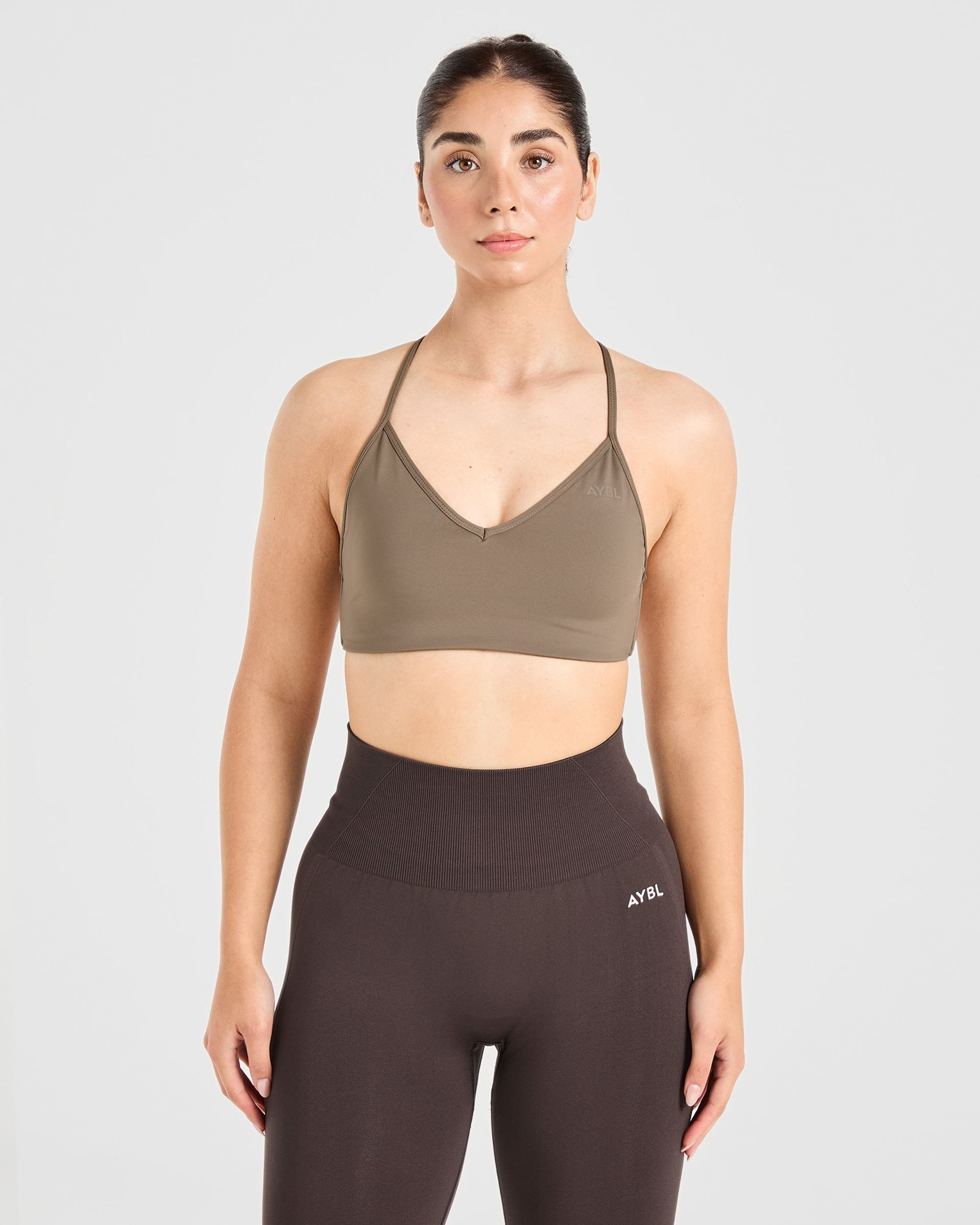 Essential Crossback Sports Bra - Mocha Bruin