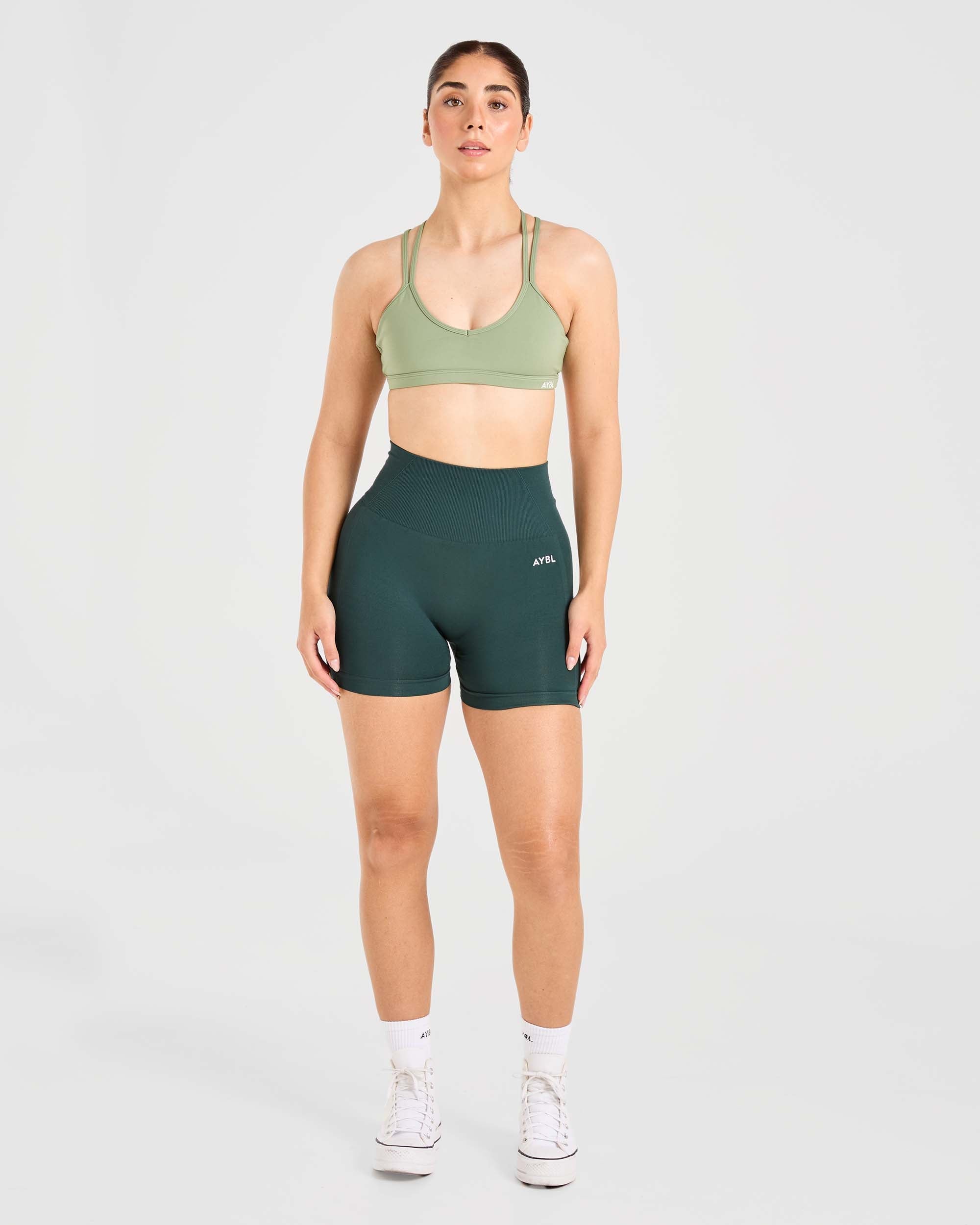 Essential Strappy Sports Bra - Olive Groen