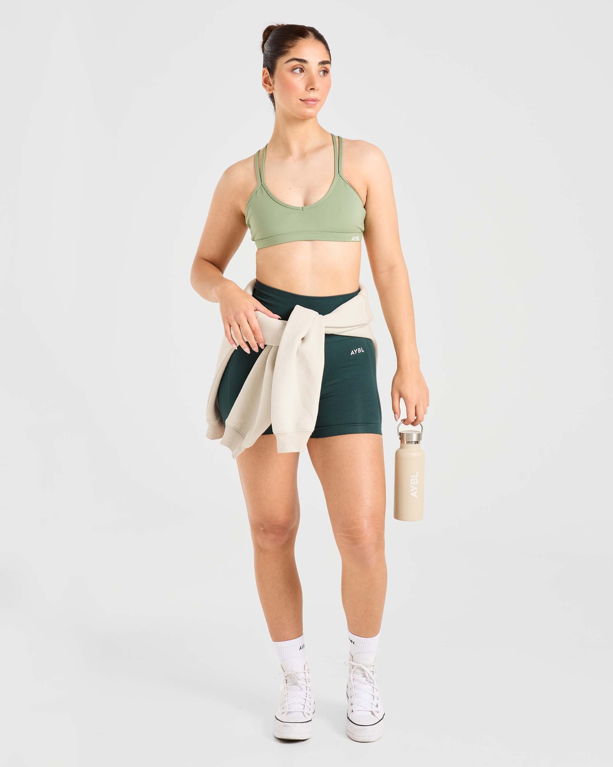 Essential Strappy Sports Bra - Olive Groen