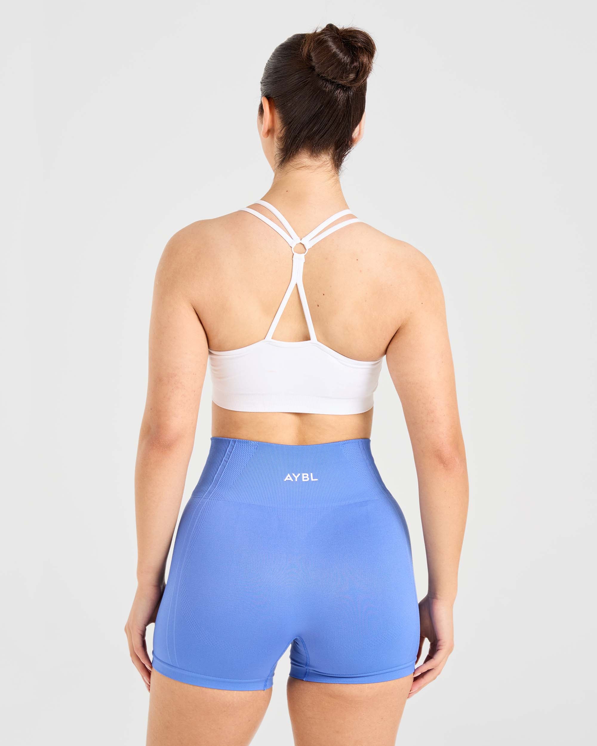 Essential Seamless Ruched Sports Bra - Wit