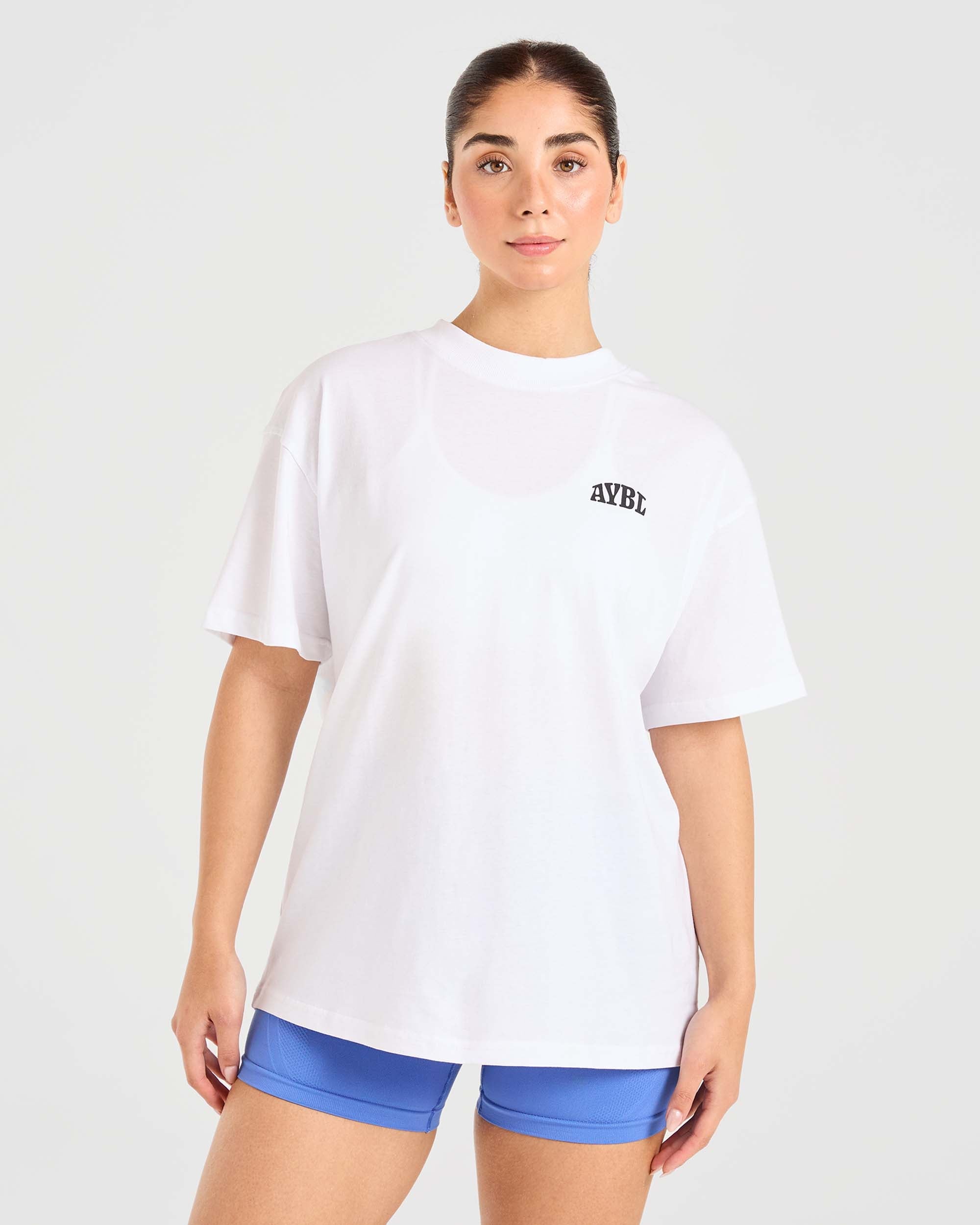 Mind Over Matter Oversized T Shirt - Wit