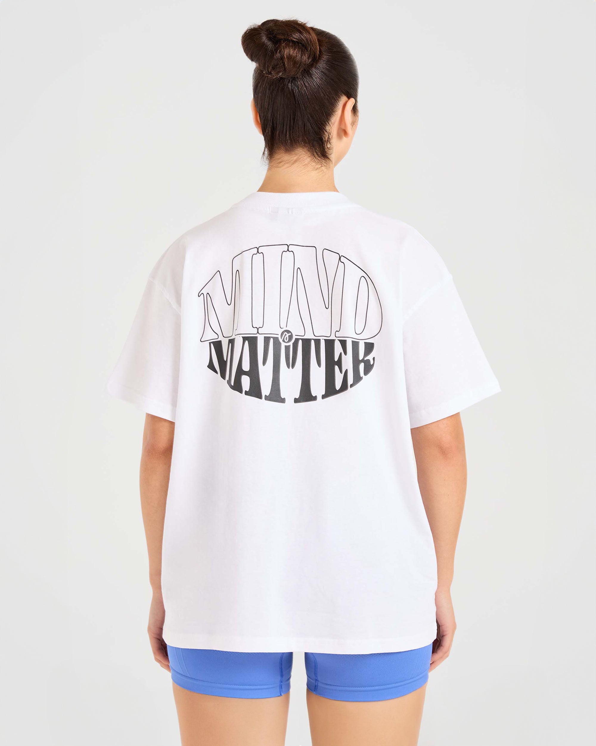 Mind Over Matter Oversized T Shirt - Wit