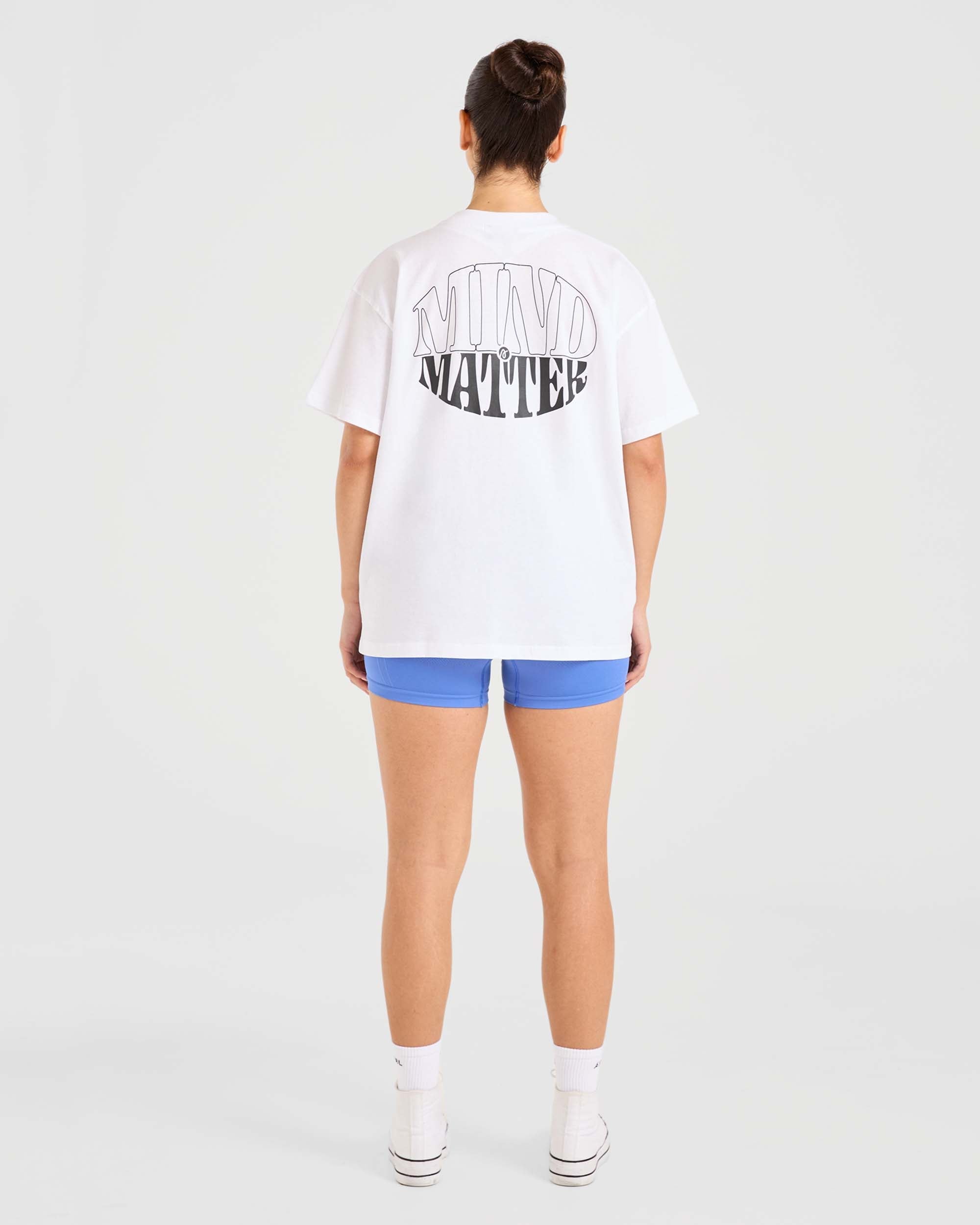 Mind Over Matter Oversized T Shirt - Wit