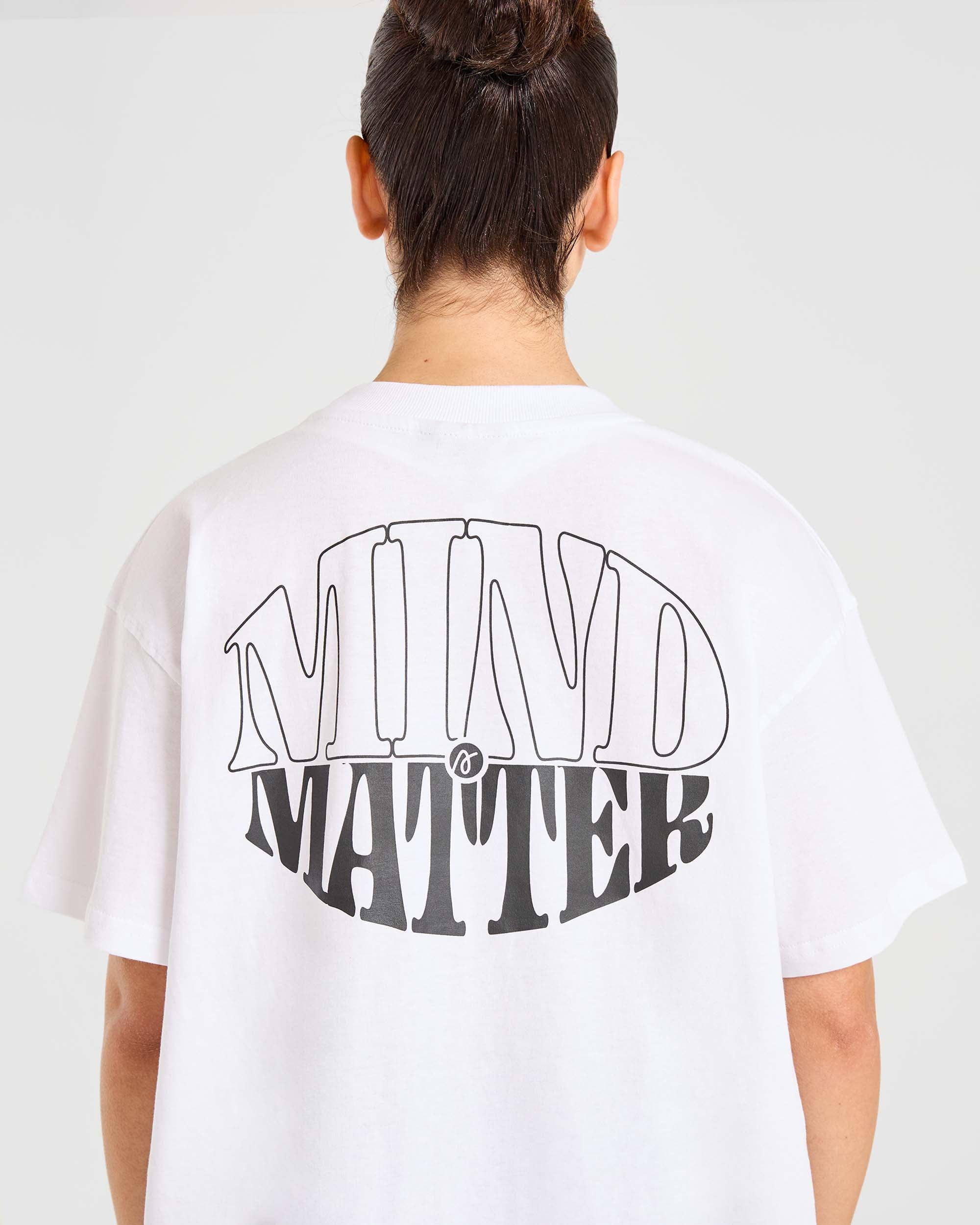 Mind Over Matter Oversized T Shirt - Wit