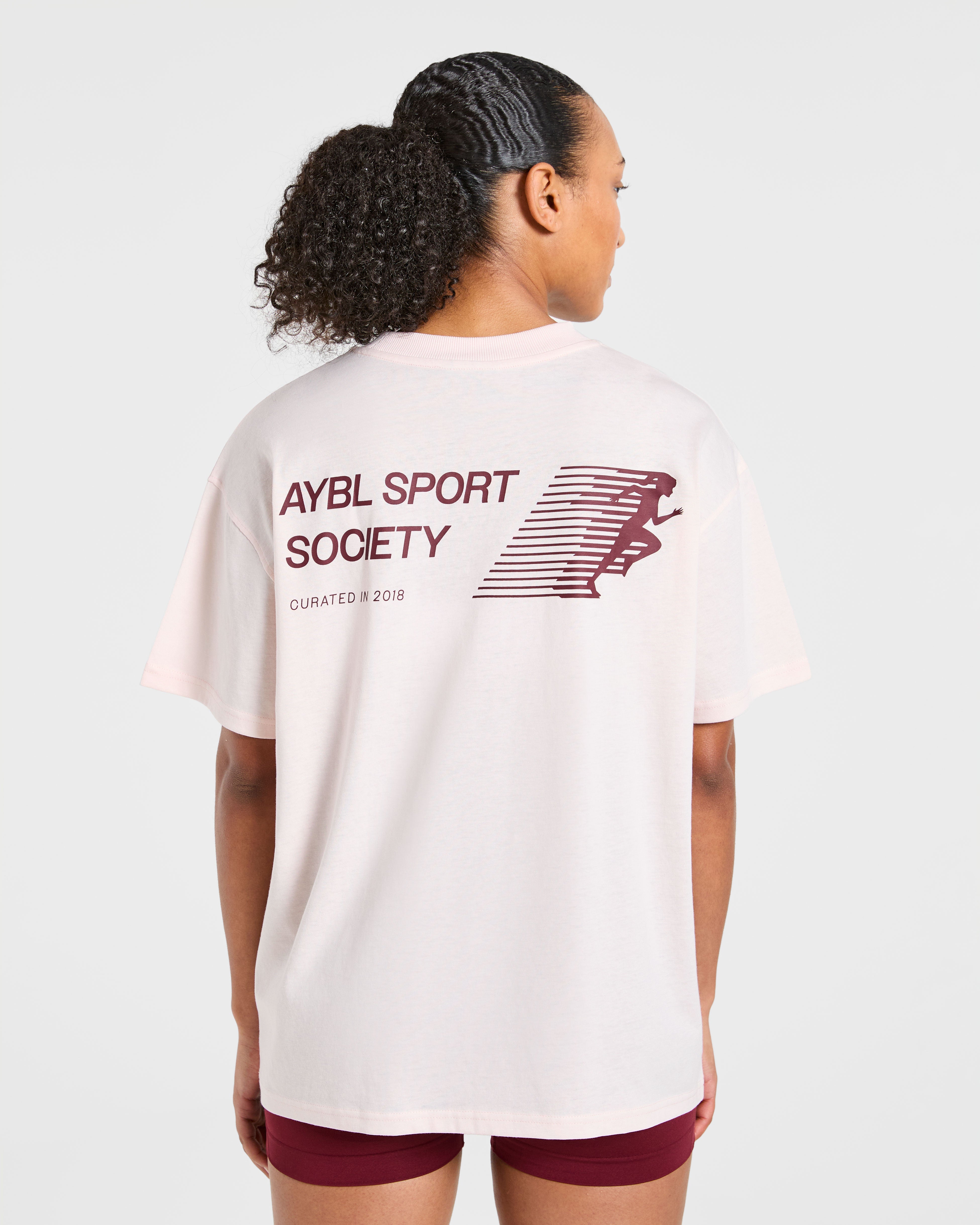 Sport Society Oversized T Shirt - Roze