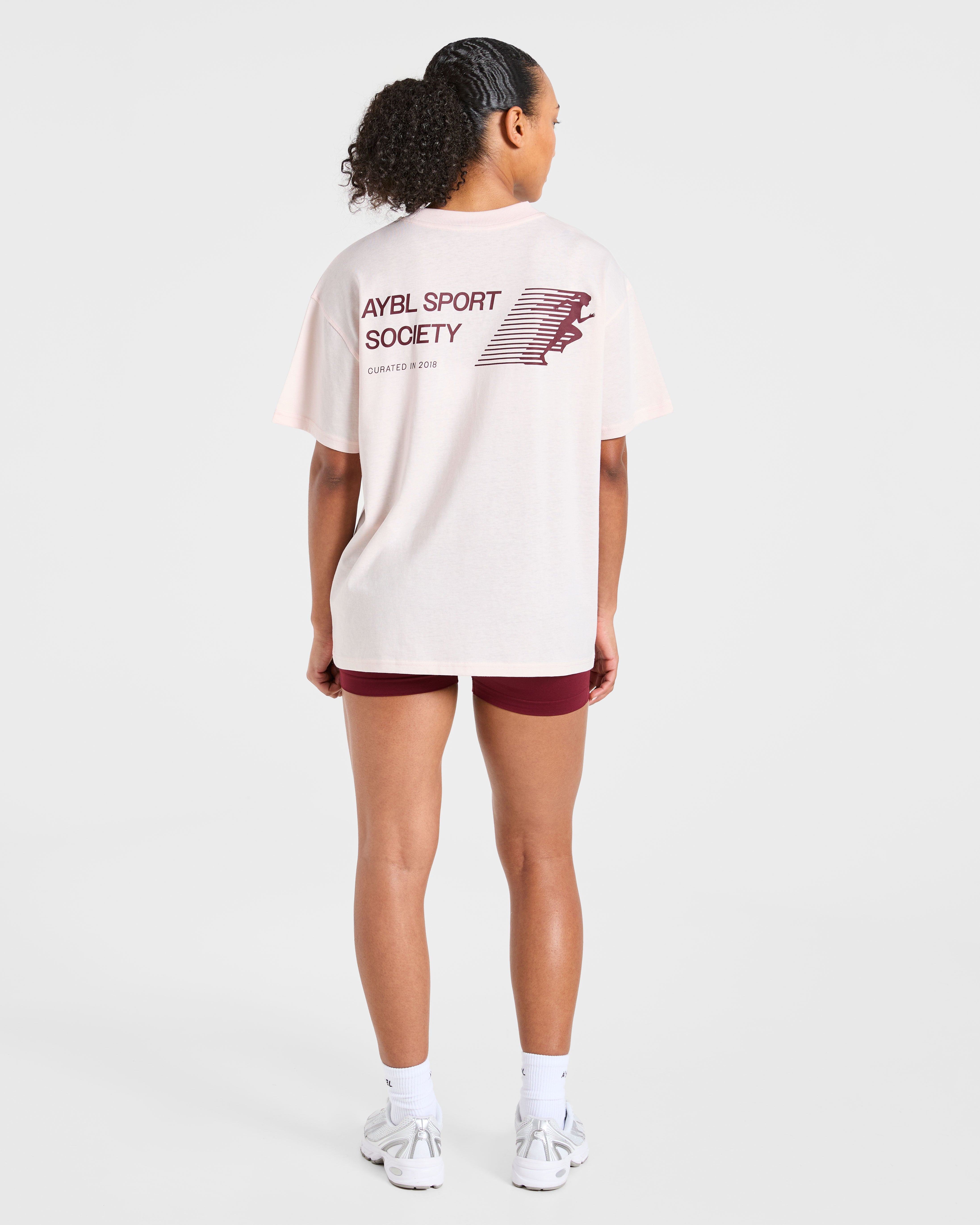 Sport Society Oversized T Shirt - Roze