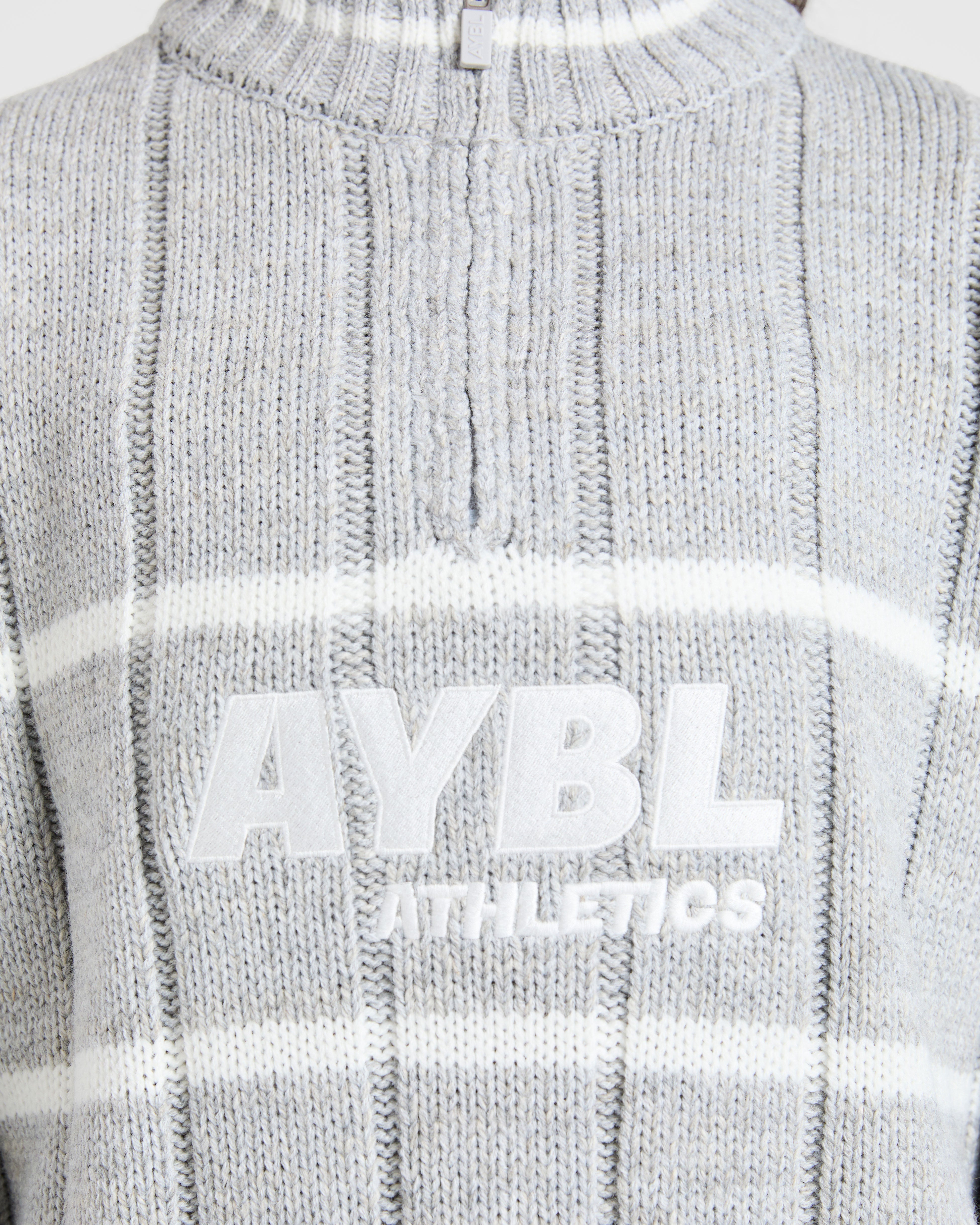 Athletics Oversized Knitted 1/4 Zip - Grijs Marl