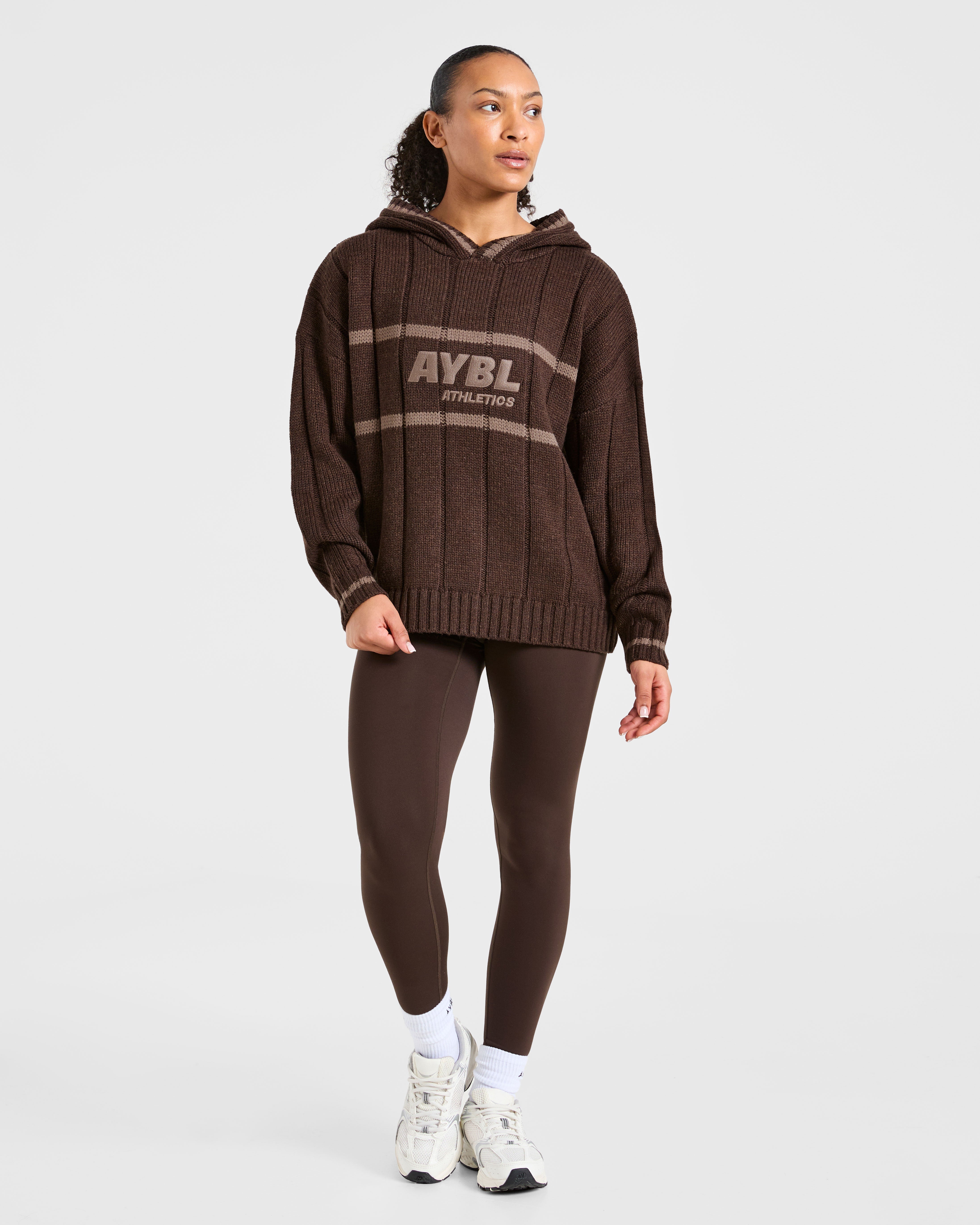 Athletics Oversized Knitted Hoodie - Bruin