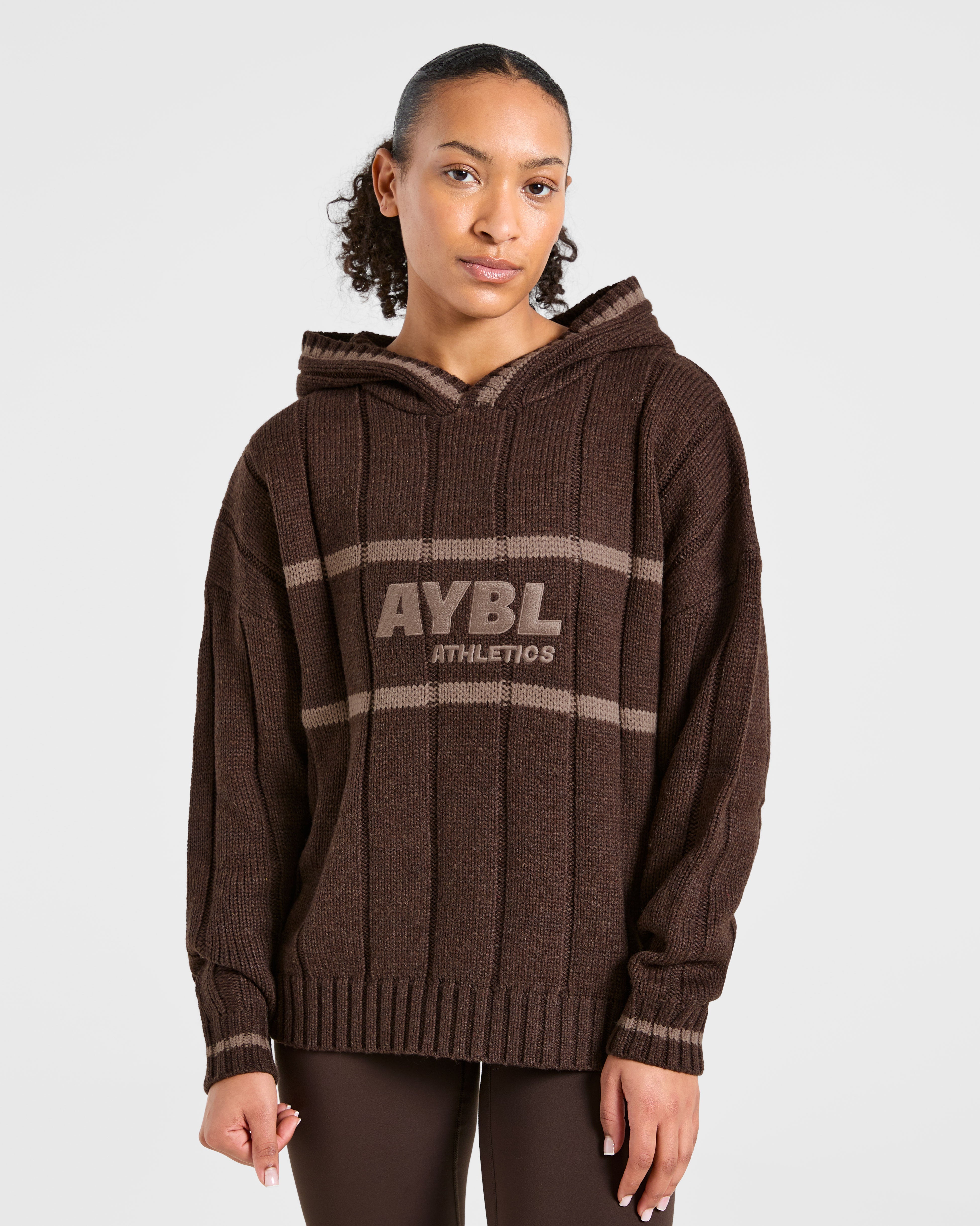 Athletics Oversized Knitted Hoodie - Bruin